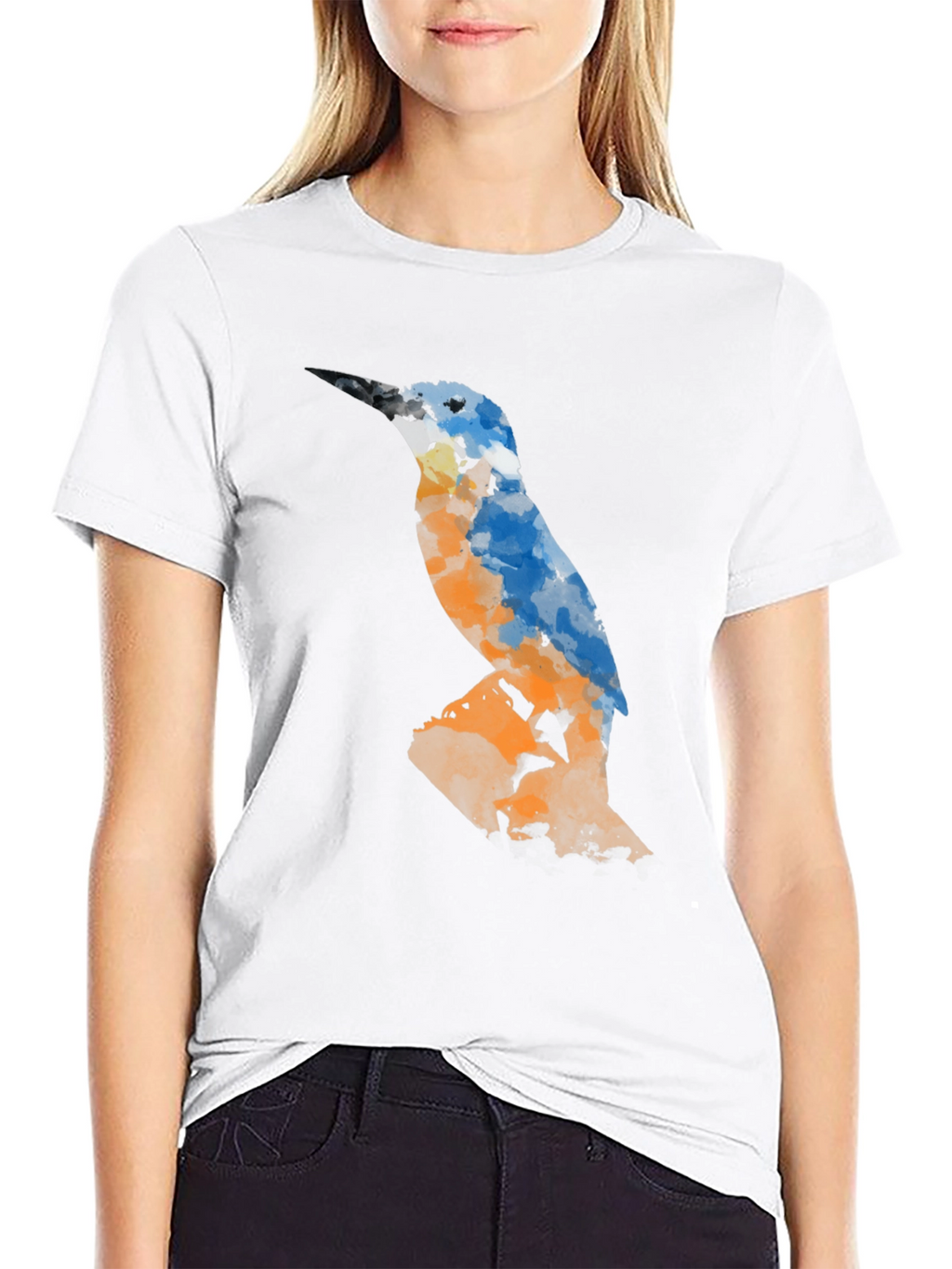 Abstract Bird Graphic Tee - Mens Black T-Shirt