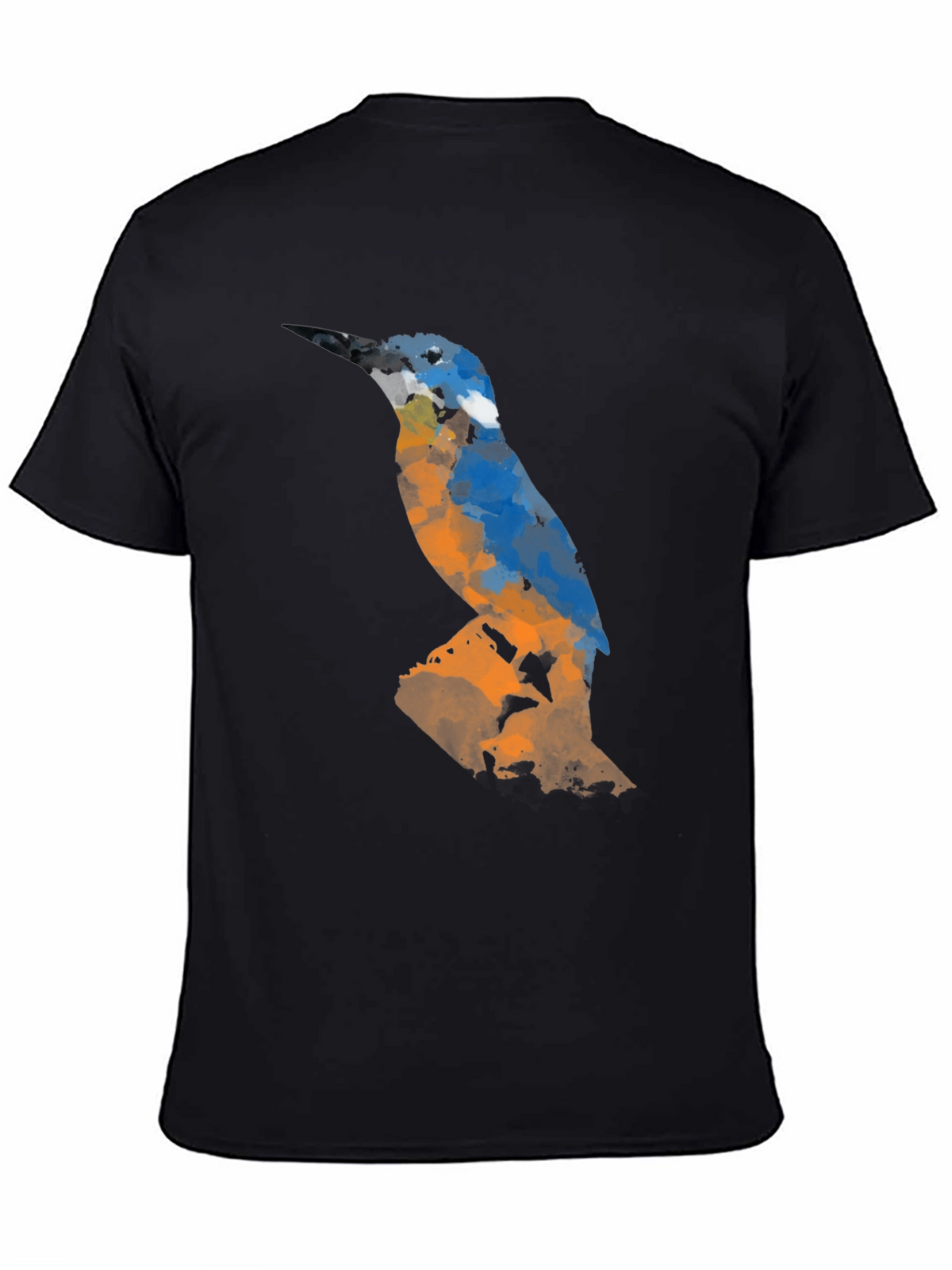 Abstract Bird Graphic Tee - Mens Black T-Shirt