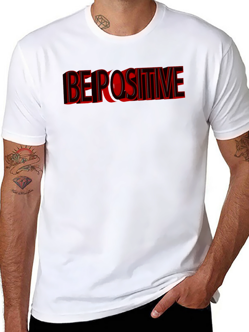 Be Positive Graphic T-Shirt - Black