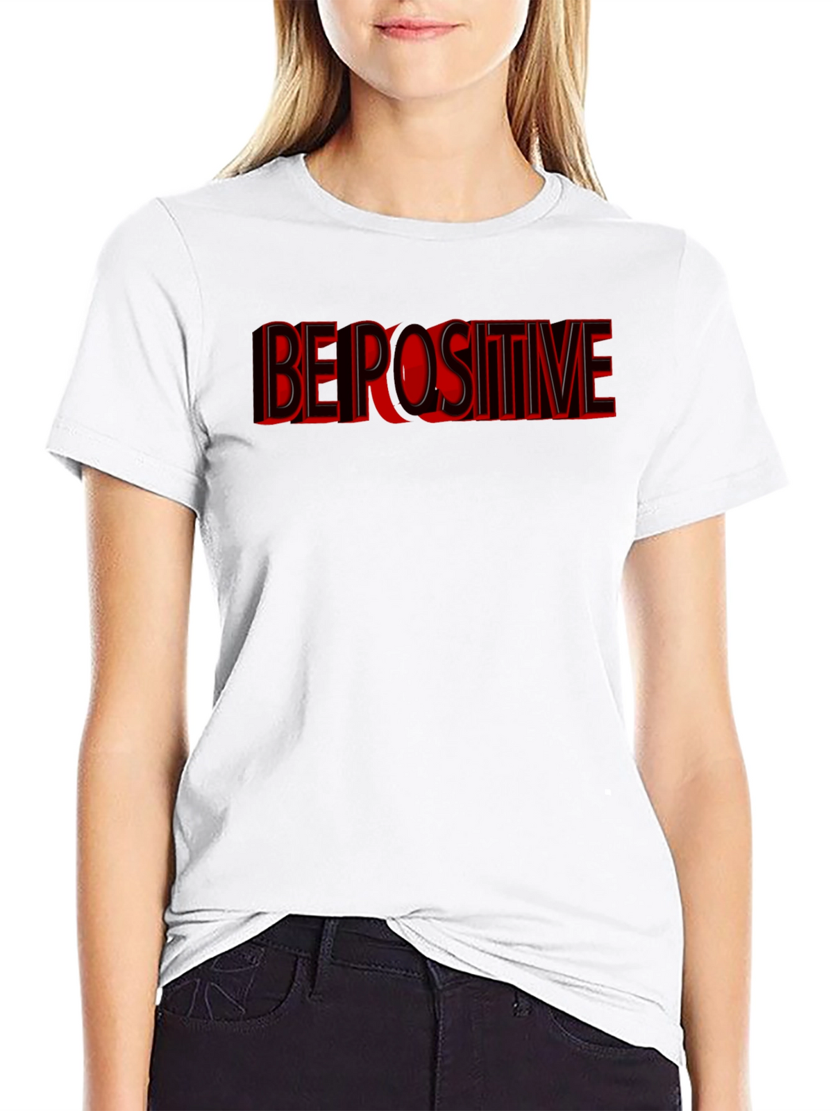 Be Positive Graphic T-Shirt - Black