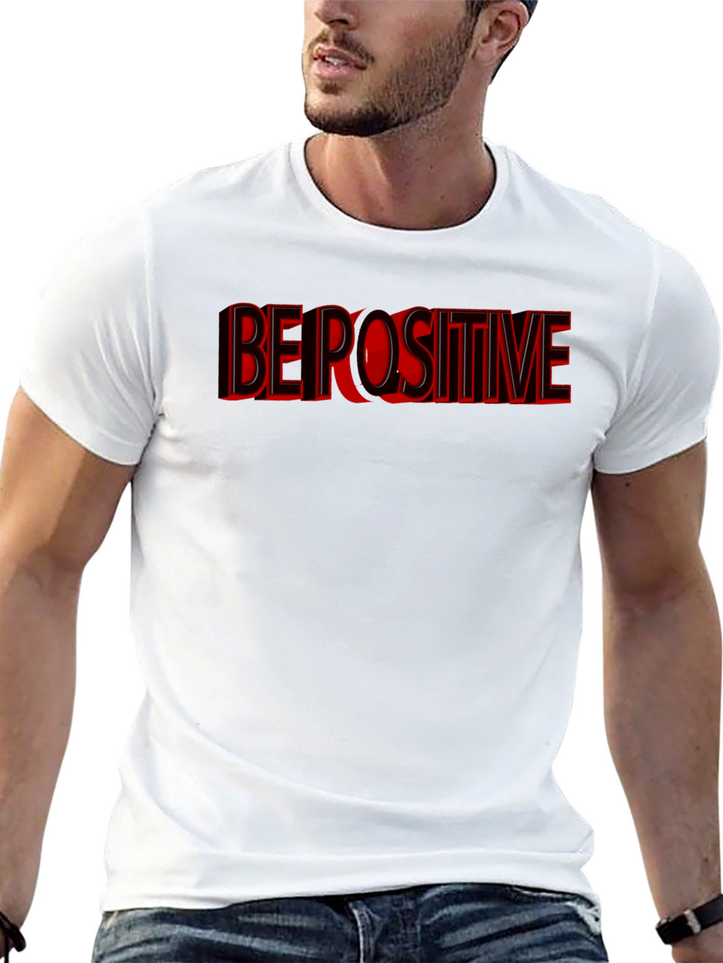 Be Positive Graphic T-Shirt - Black