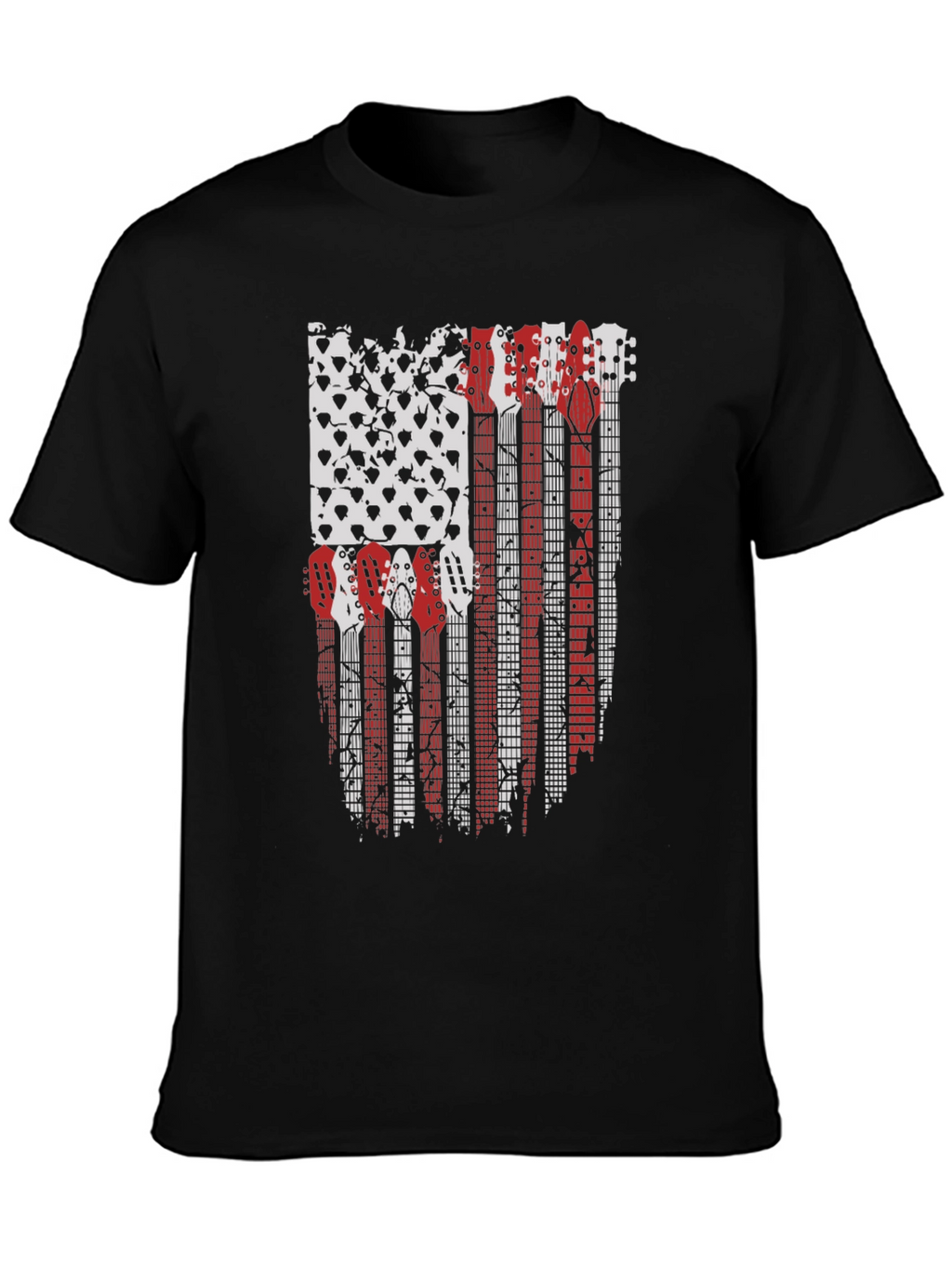 Guitar American Flag Graphic T-Shirt
