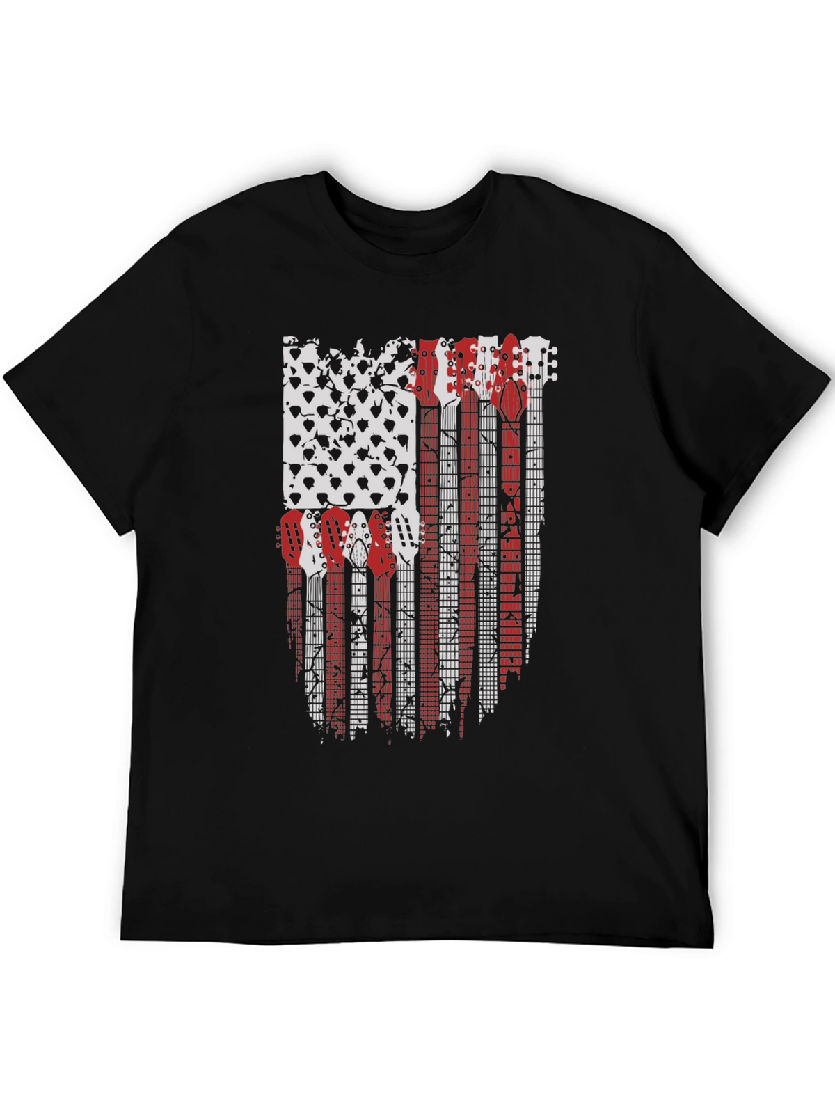 Guitar American Flag Graphic T-Shirt
