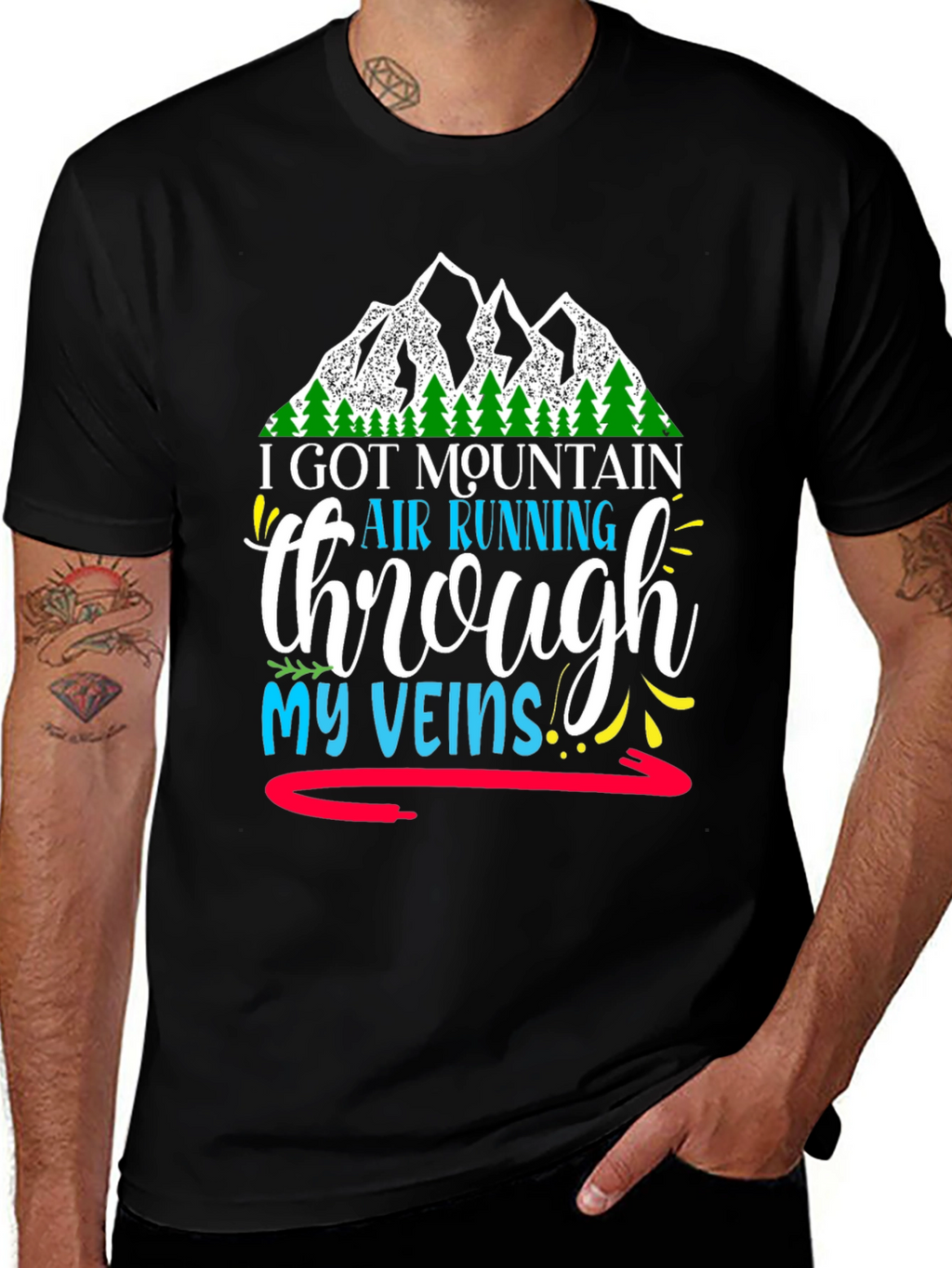 Mountain Air Running Through My Veins Graphic Tee