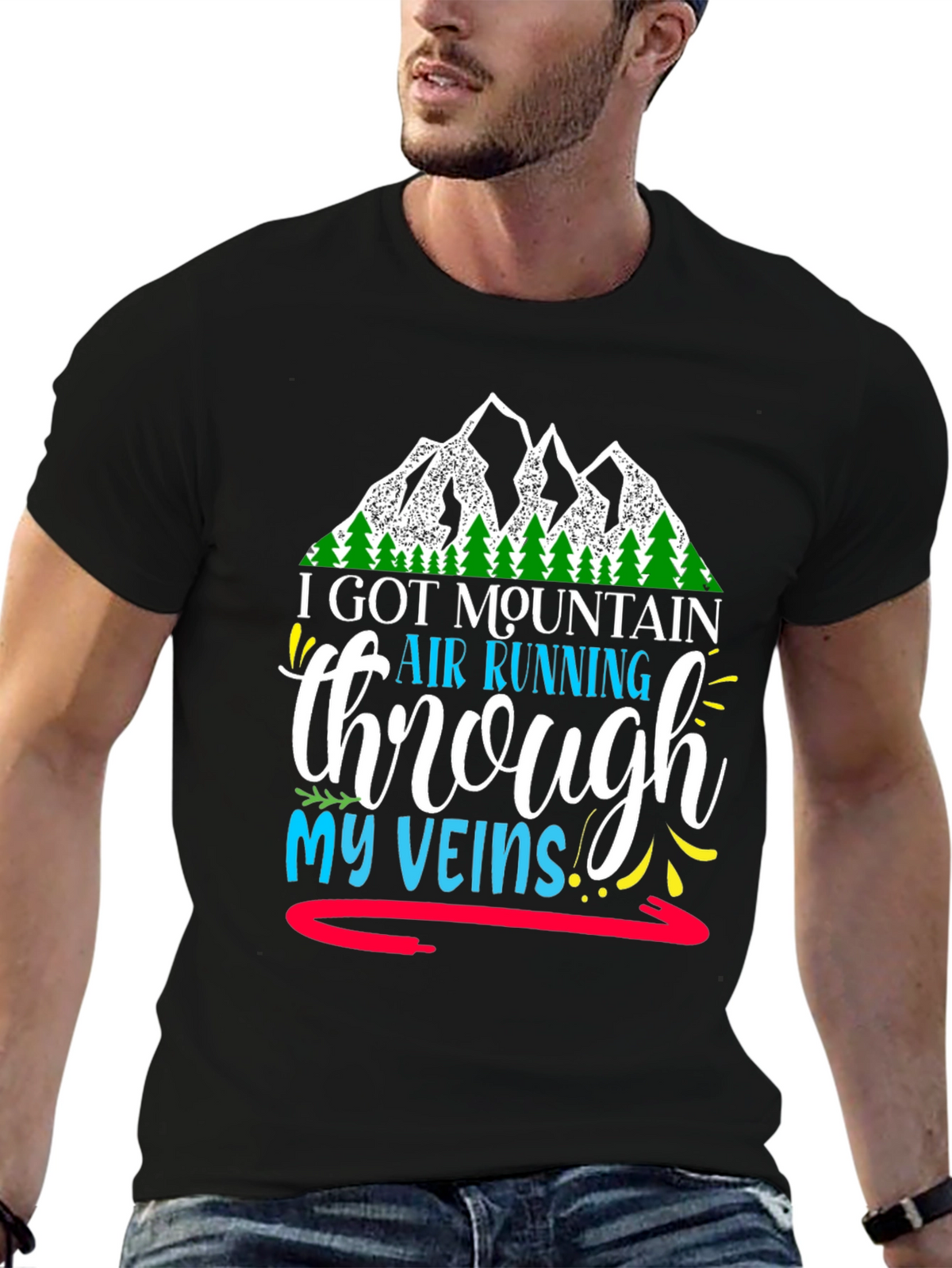 Mountain Air Running Through My Veins Graphic Tee