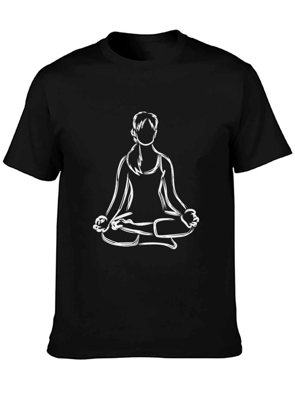 Yoga Pose Graphic Tee - Black Relaxed Fit Shirt