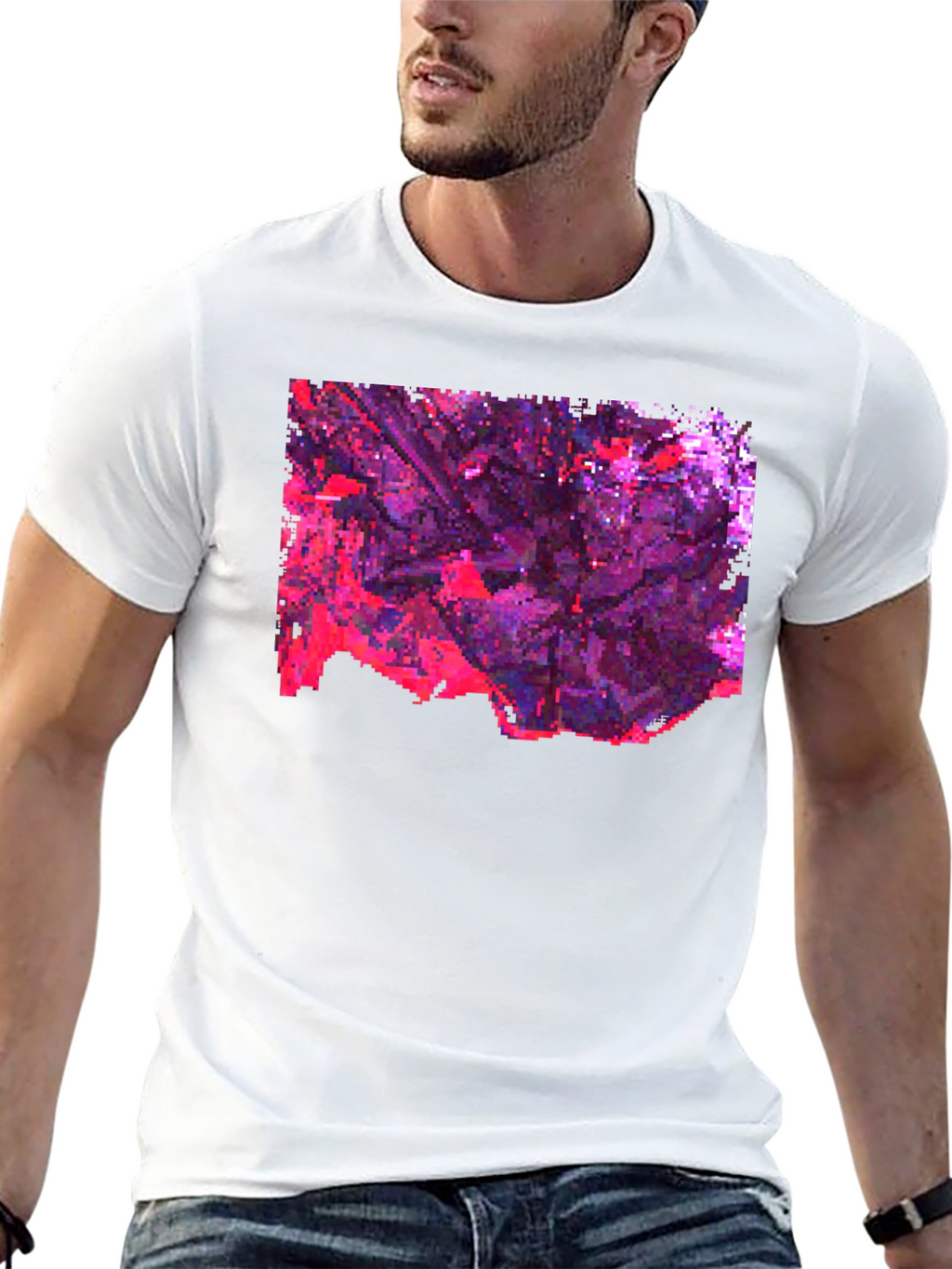 Abstract Pixelated Art Black T-Shirt