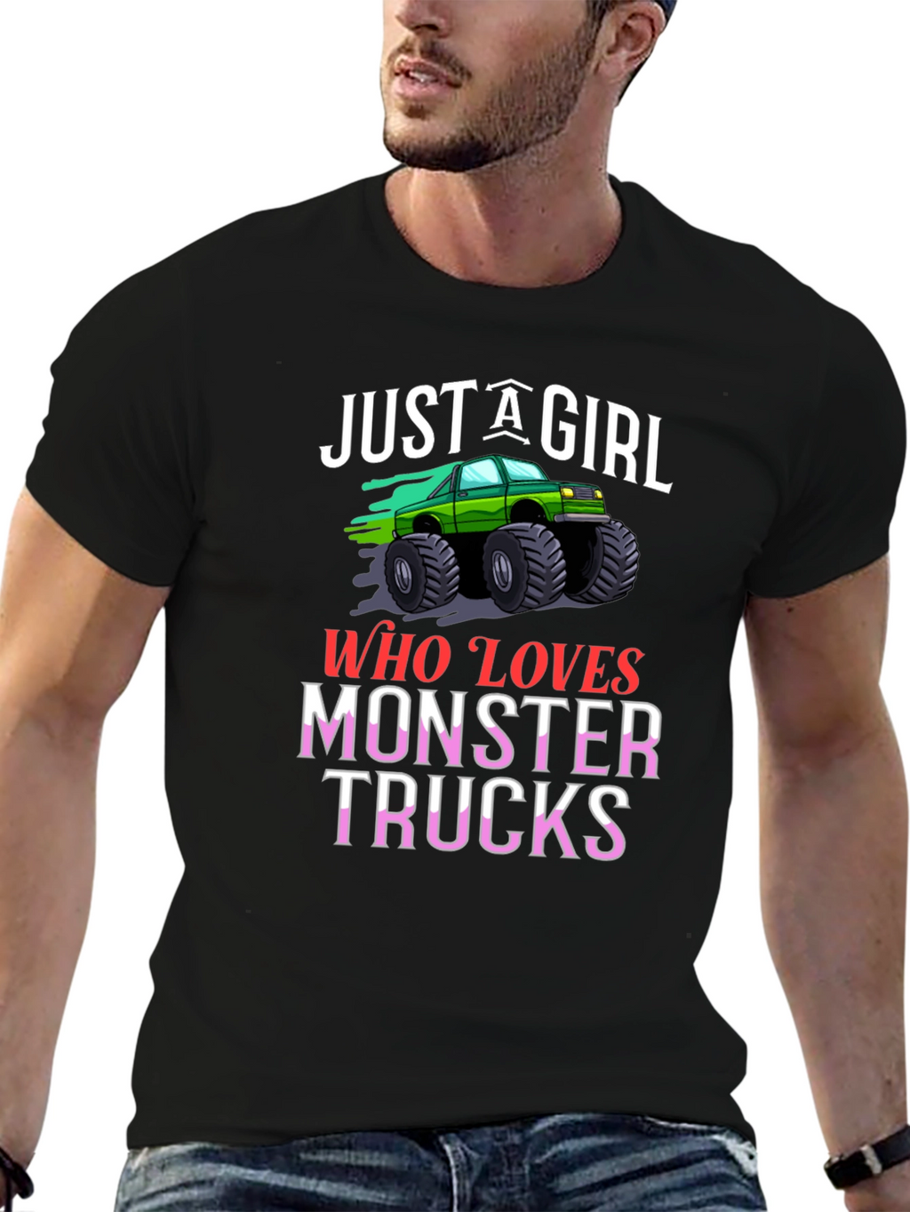 Just A Girl Who Loves Monster Trucks T-Shirt