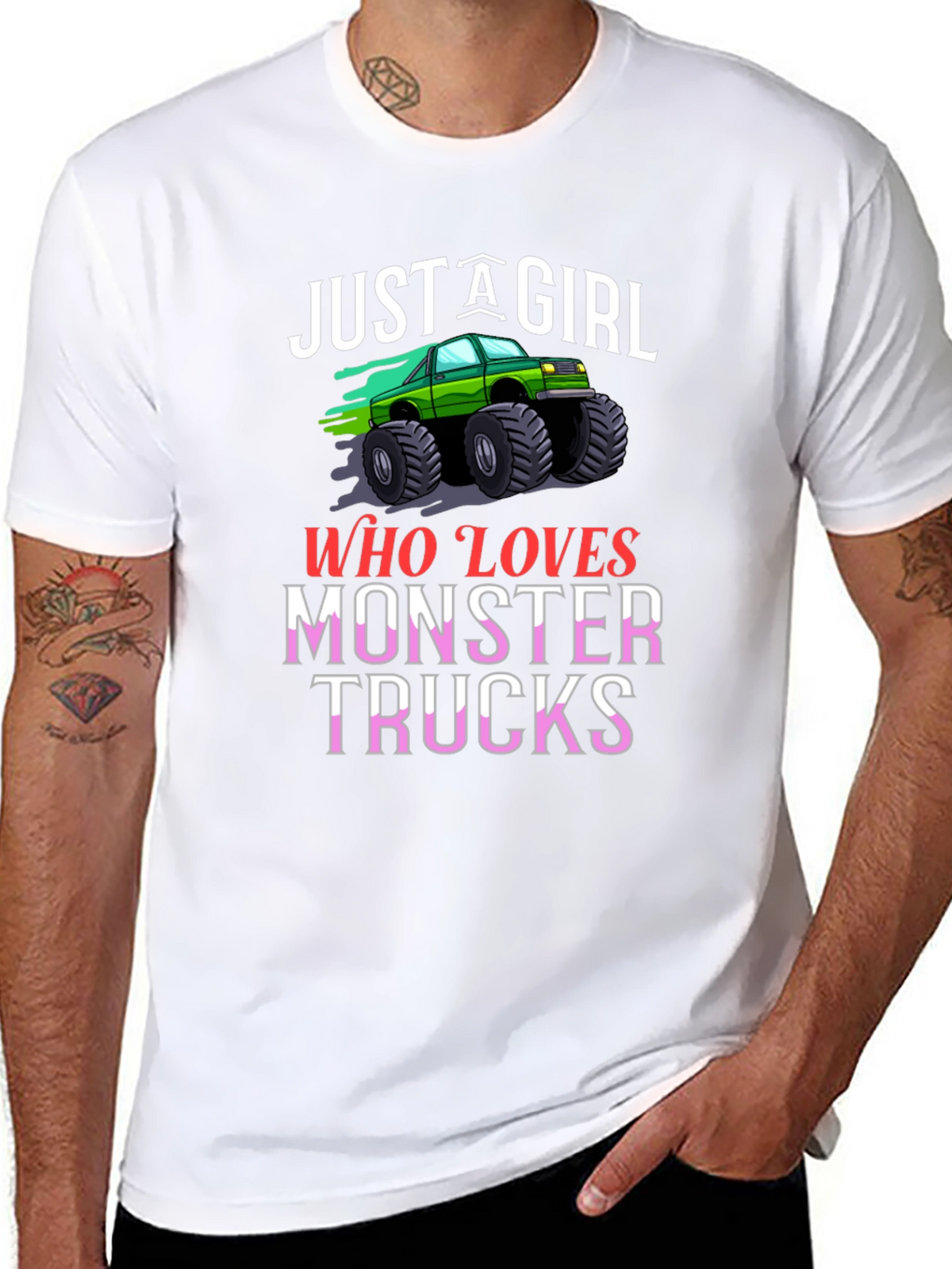 Just A Girl Who Loves Monster Trucks T-Shirt