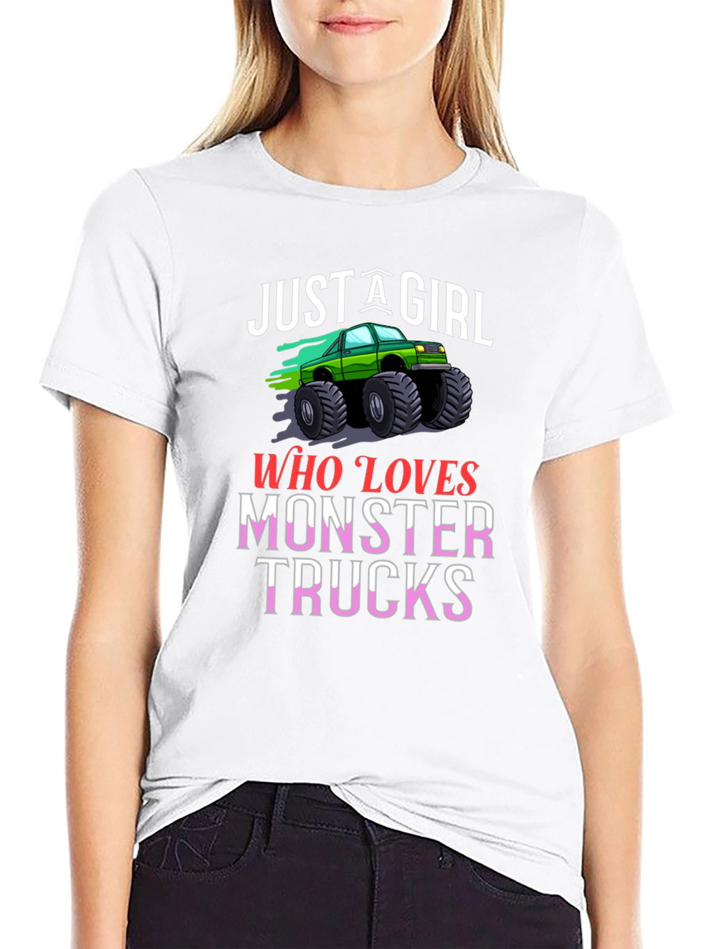 Just A Girl Who Loves Monster Trucks T-Shirt
