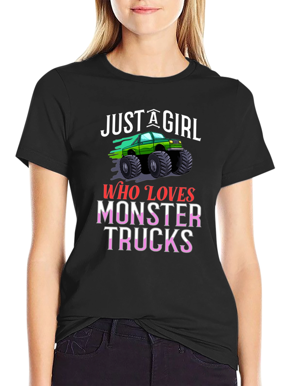 Just A Girl Who Loves Monster Trucks T-Shirt
