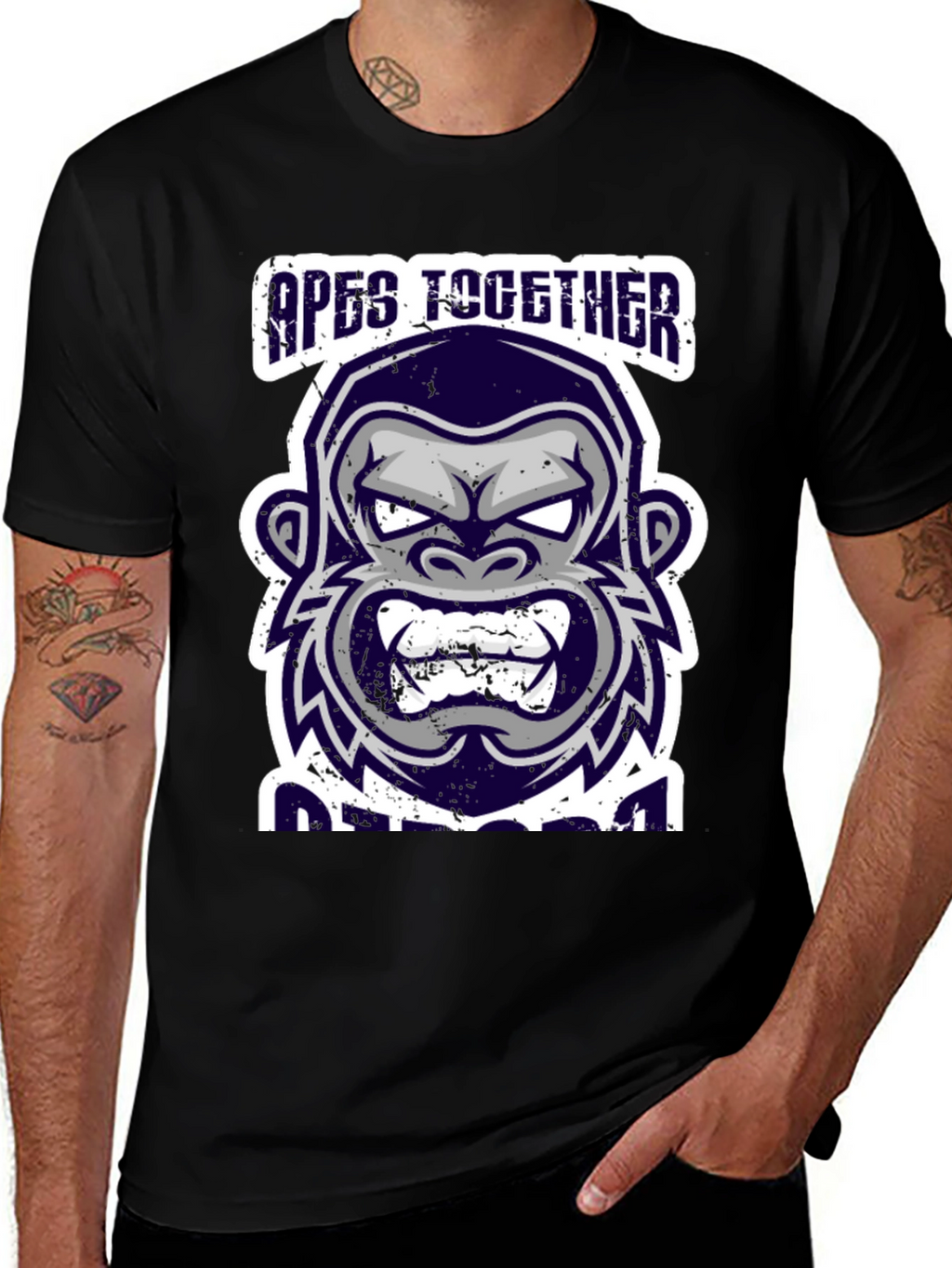 Apes Together Strong Graphic Tee - Black