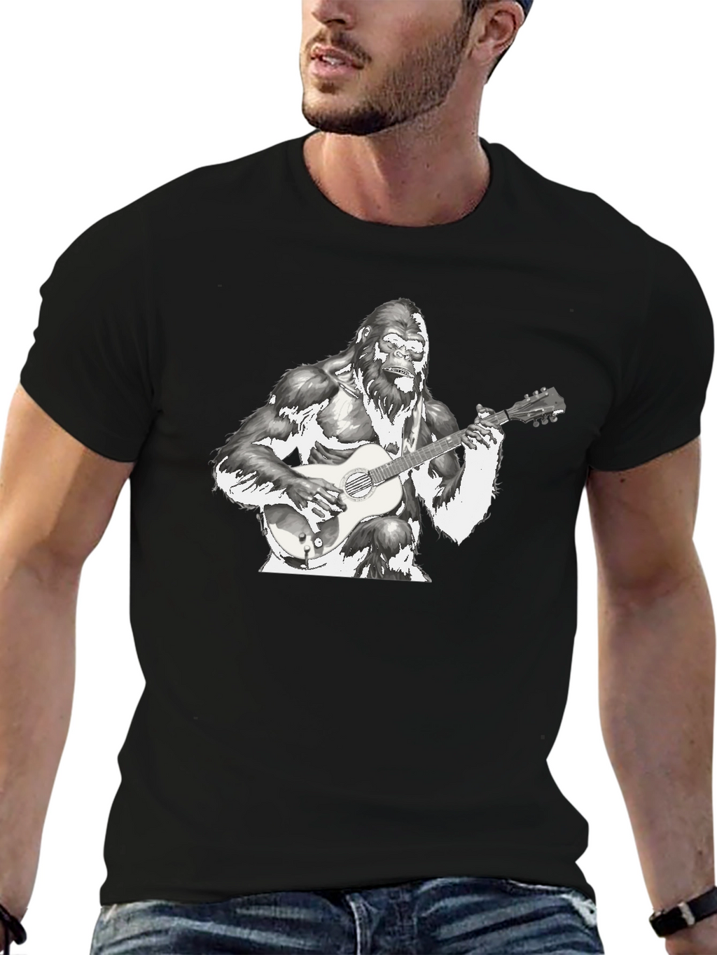 Gorilla Guitarist T-Shirt - Cool Graphic Tee