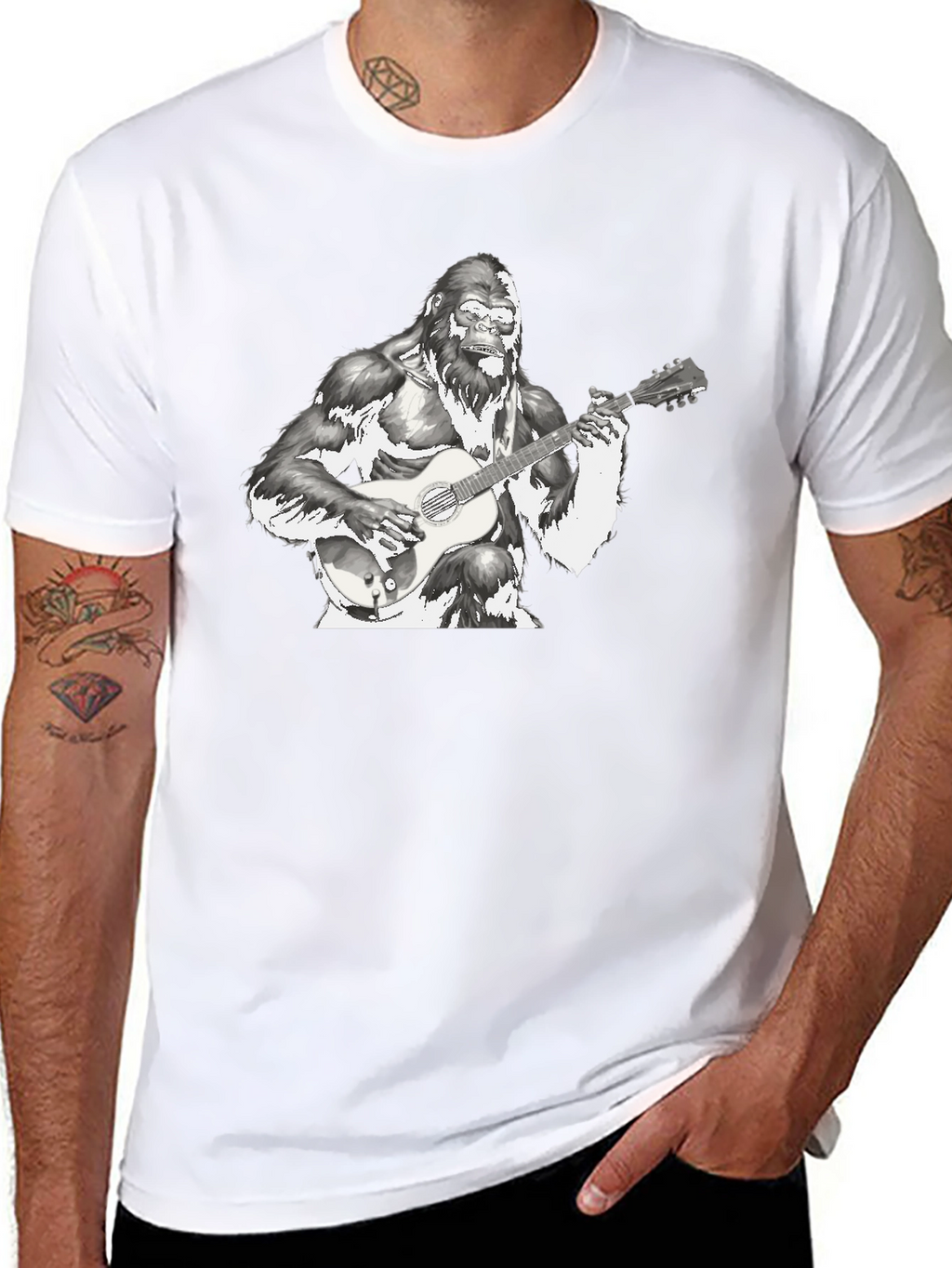 Gorilla Guitarist T-Shirt - Cool Graphic Tee
