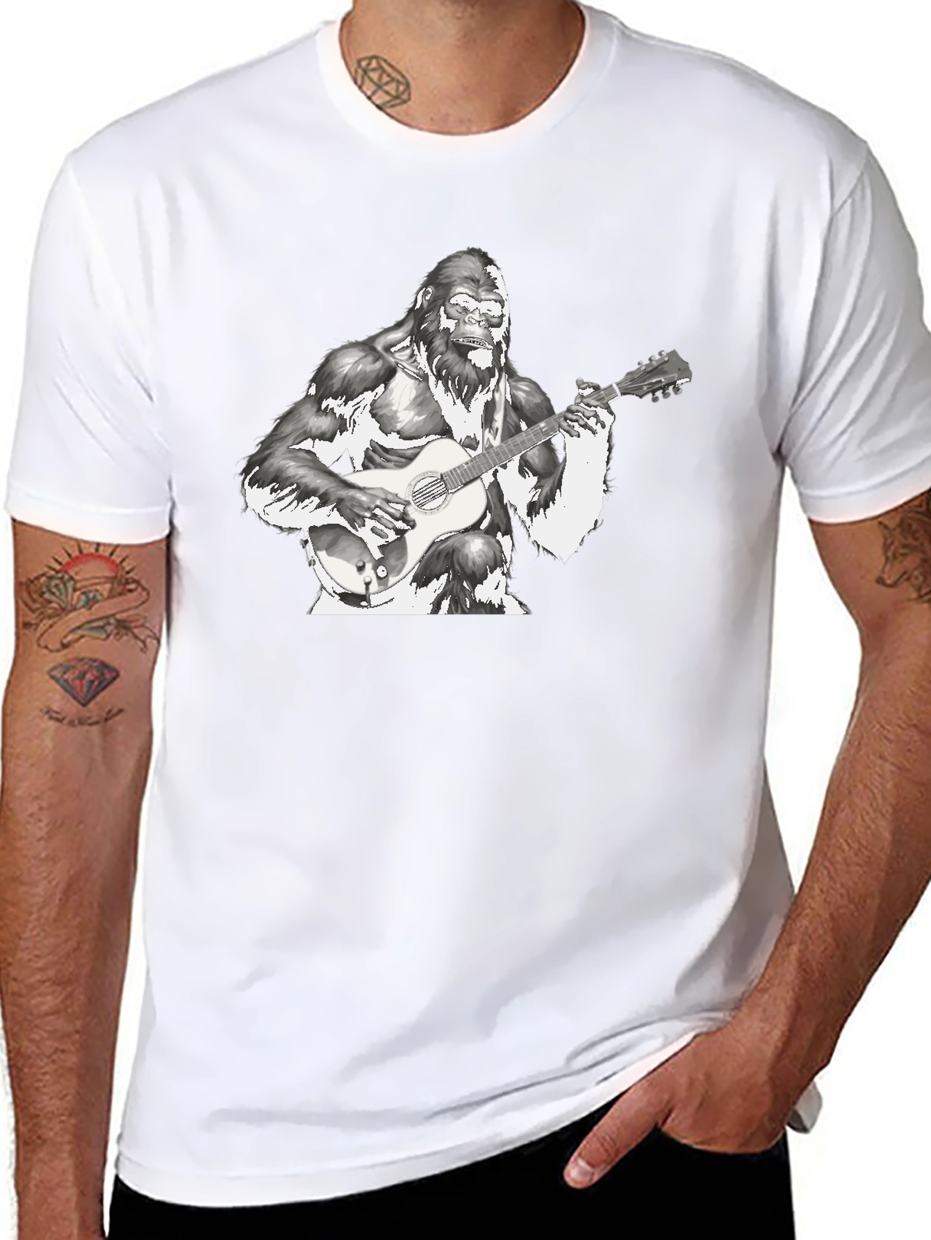 Gorilla Guitarist T-Shirt - Cool Graphic Tee