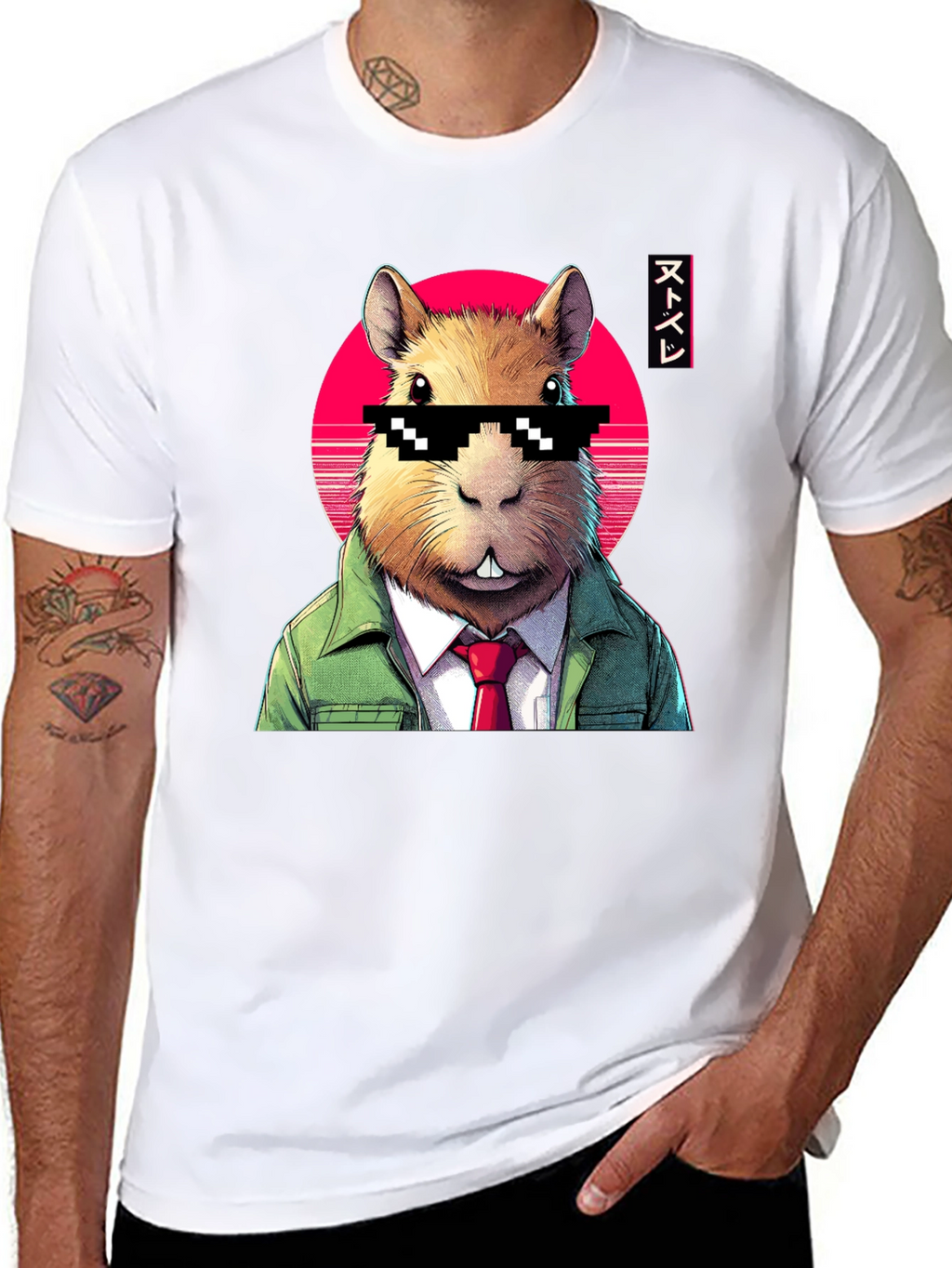 Capybara Pixel Shades Graphic Tee
