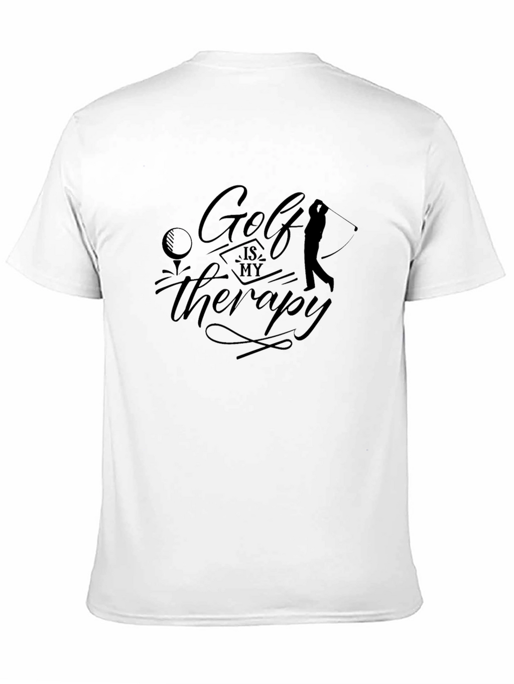 Golf is My Therapy Black Graphic Tee