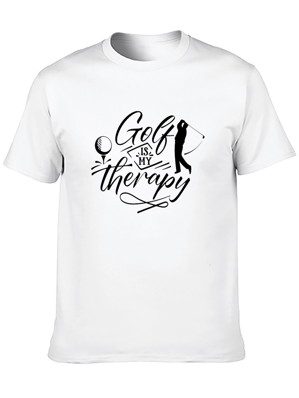 Golf is My Therapy Black Graphic Tee