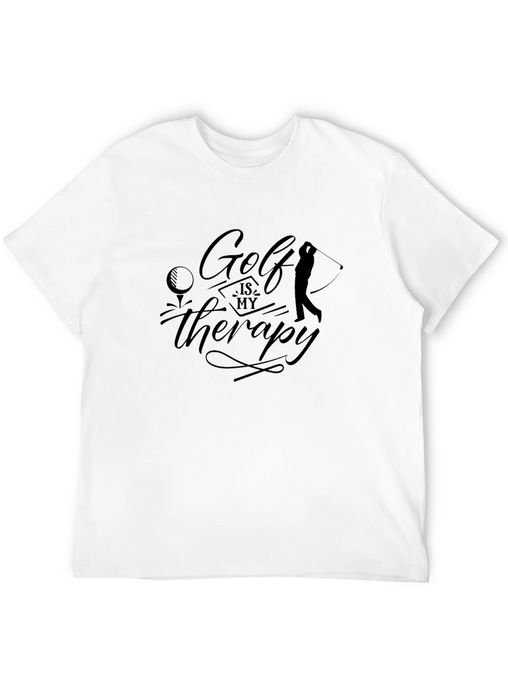 Golf is My Therapy Black Graphic Tee