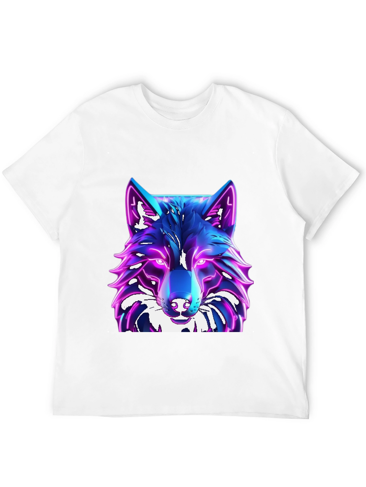 Cyber Wolf T-Shirt - Glowing Neon Design