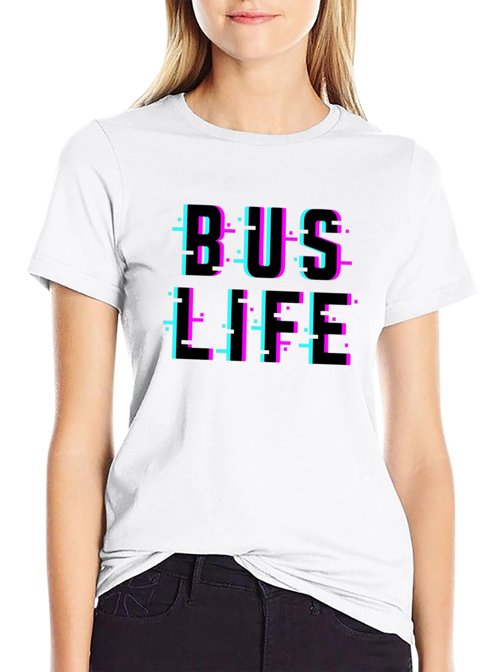 BUS LIFE Glitch Black T-Shirt