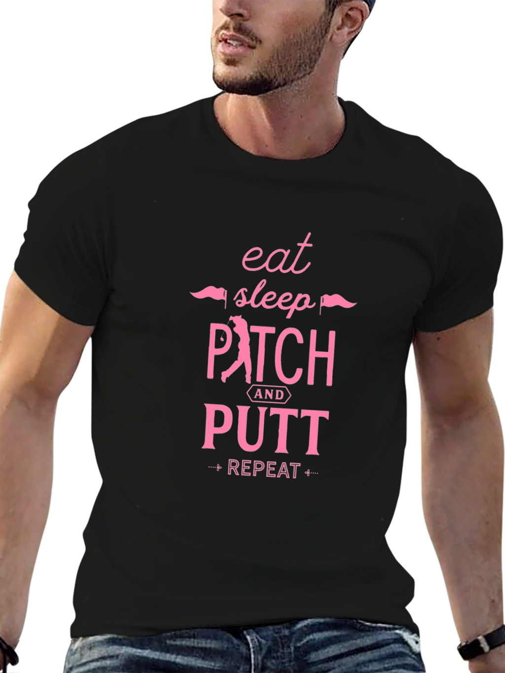 Eat Sleep Pitch & Putt Repeat Graphic Tee