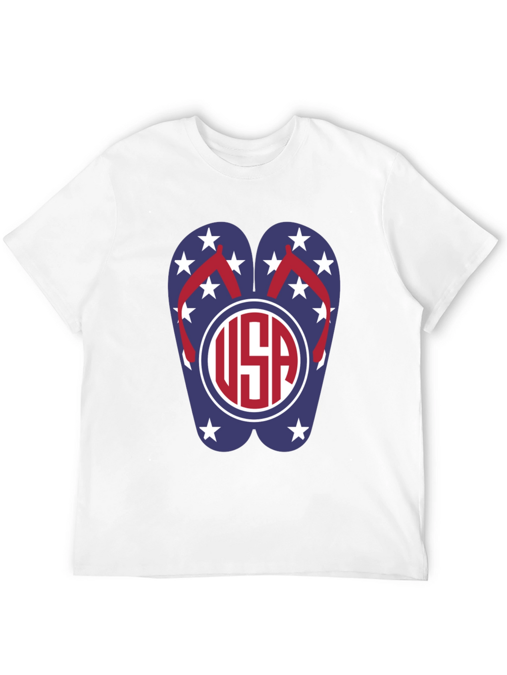 USA Flip Flop Graphic T-Shirt - Patriotic Summer Wear