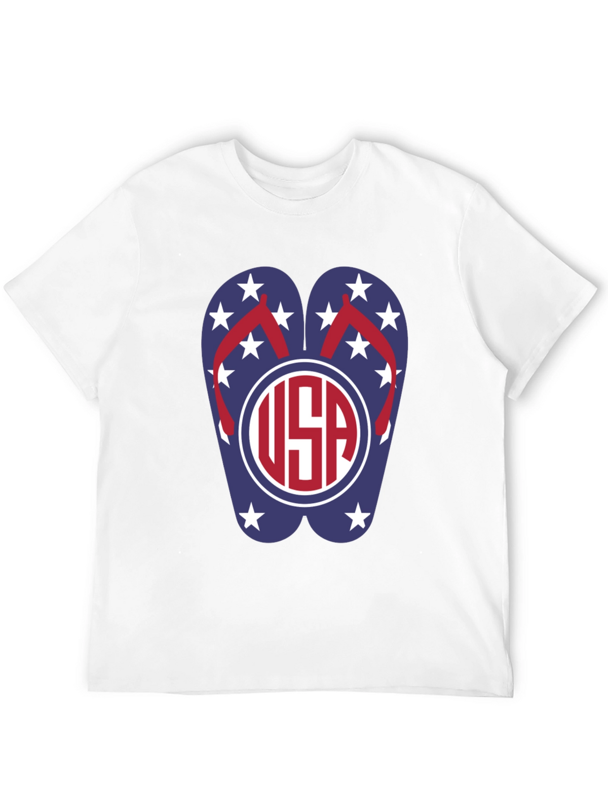 USA Flip Flop Graphic T-Shirt - Patriotic Summer Wear