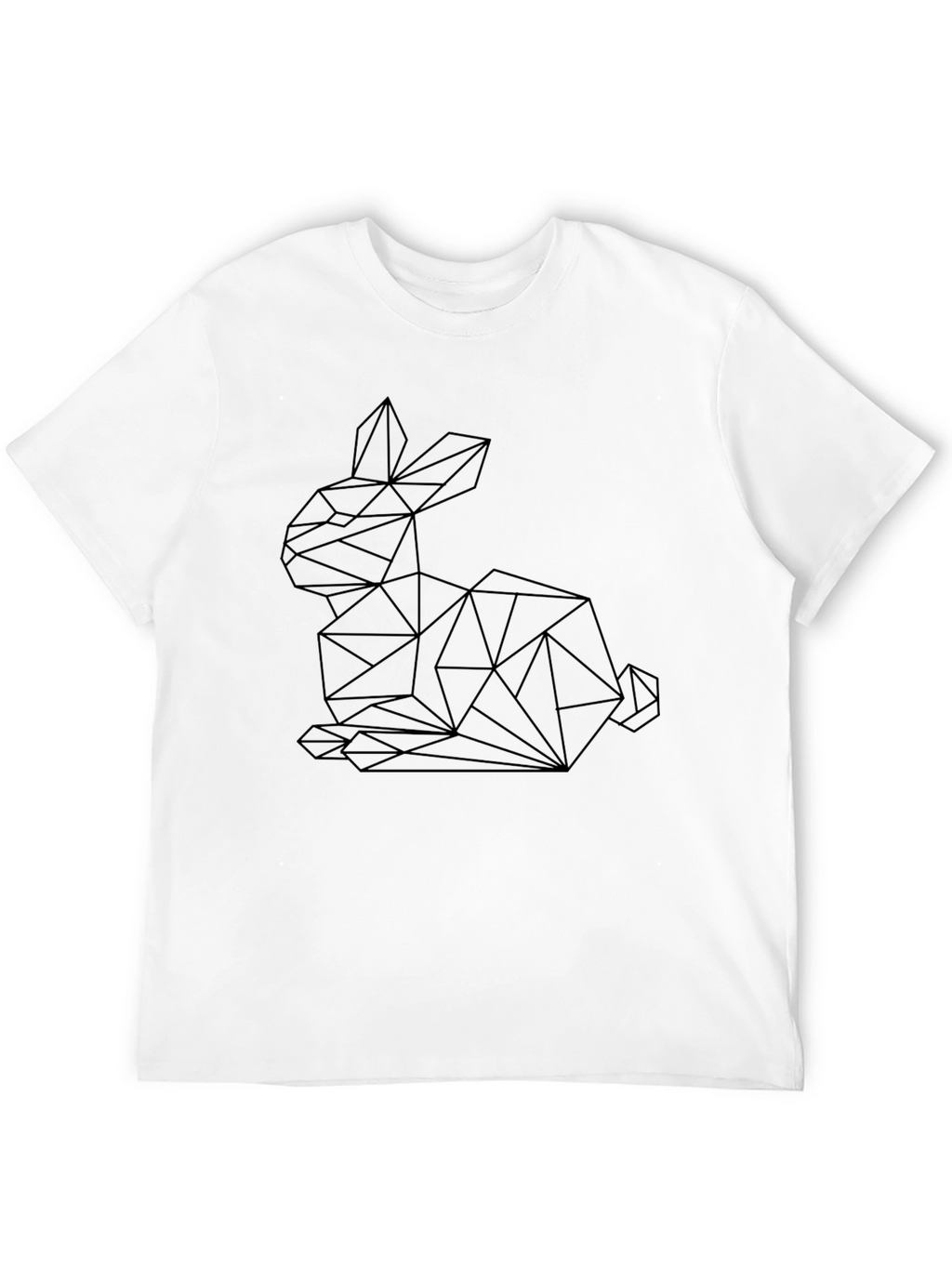Geometric Rabbit Graphic Tee - Stylish Black T-Shirt