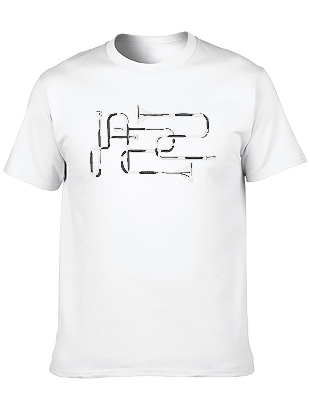 Trombone Art Tee - Music Lovers Black T-Shirt
