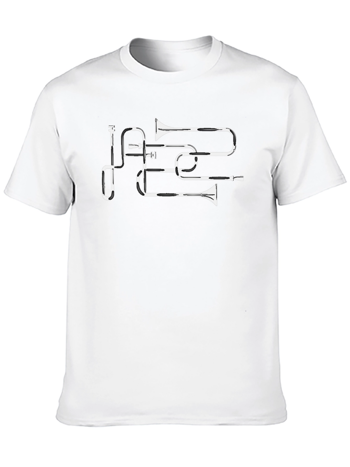 Trombone Art Tee - Music Lovers Black T-Shirt