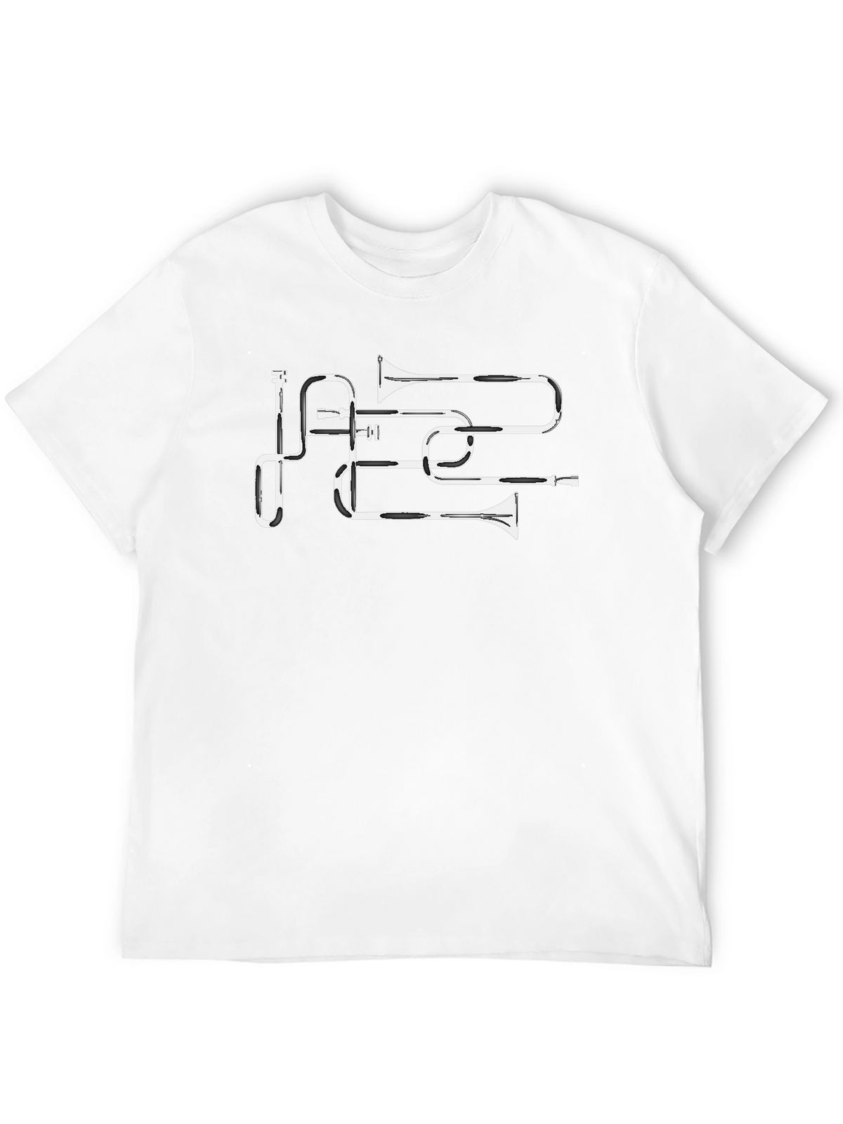 Trombone Art Tee - Music Lovers Black T-Shirt