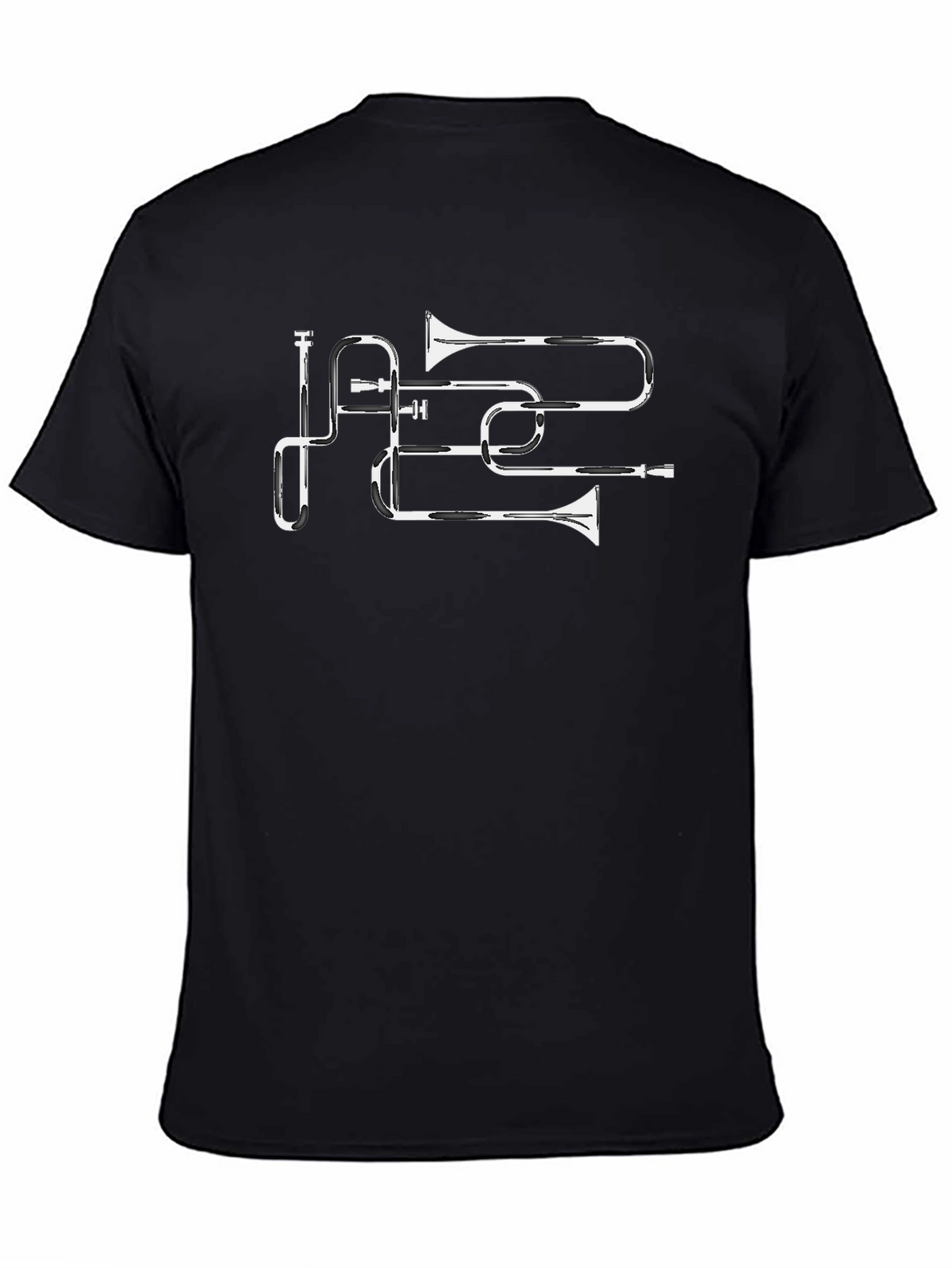 Trombone Art Tee - Music Lovers Black T-Shirt