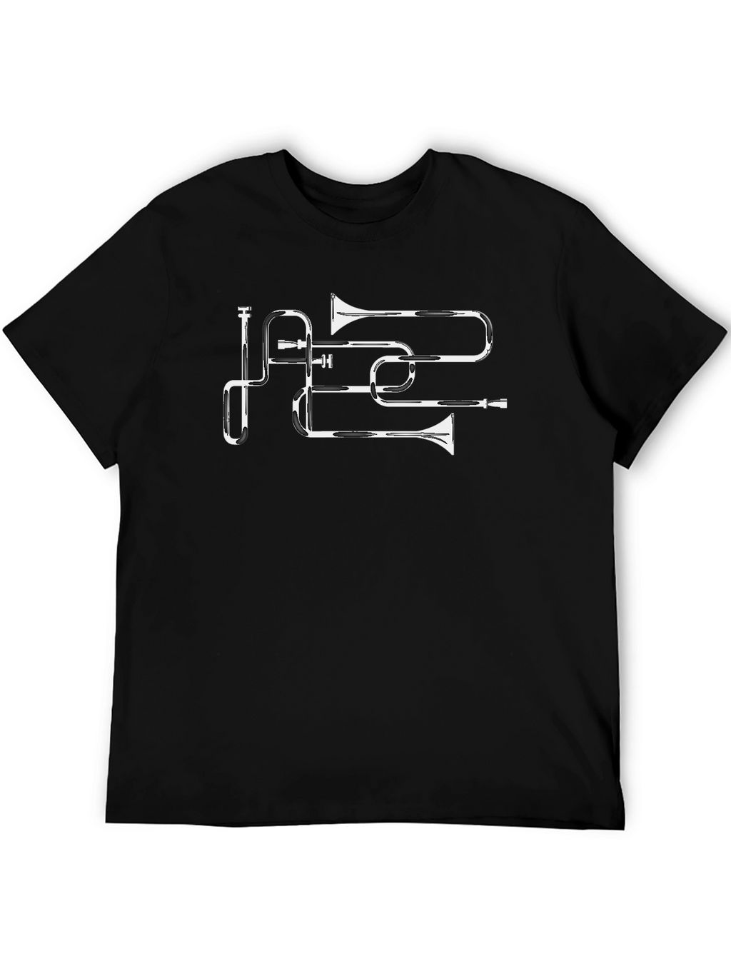 Trombone Art Tee - Music Lovers Black T-Shirt