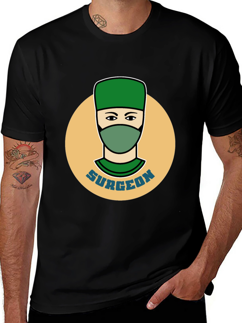 Surgeon Graphic Tee - Black Cotton T-Shirt