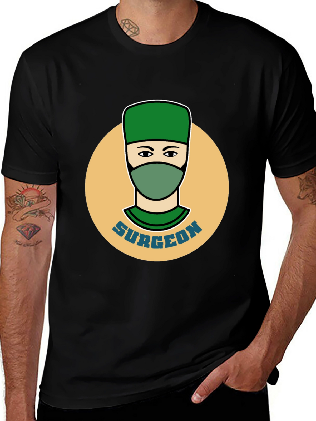 Surgeon Graphic Tee - Black Cotton T-Shirt
