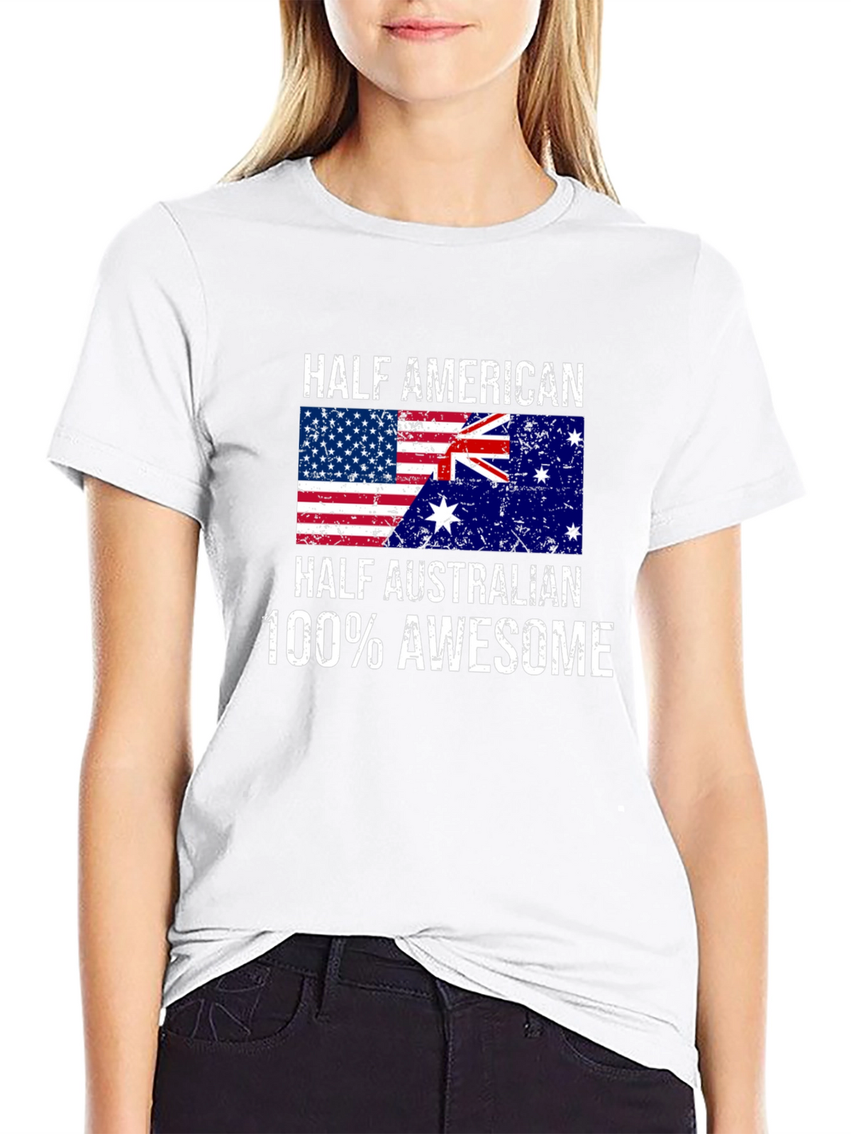 Half American Half Australian Awesome Graphic Tee