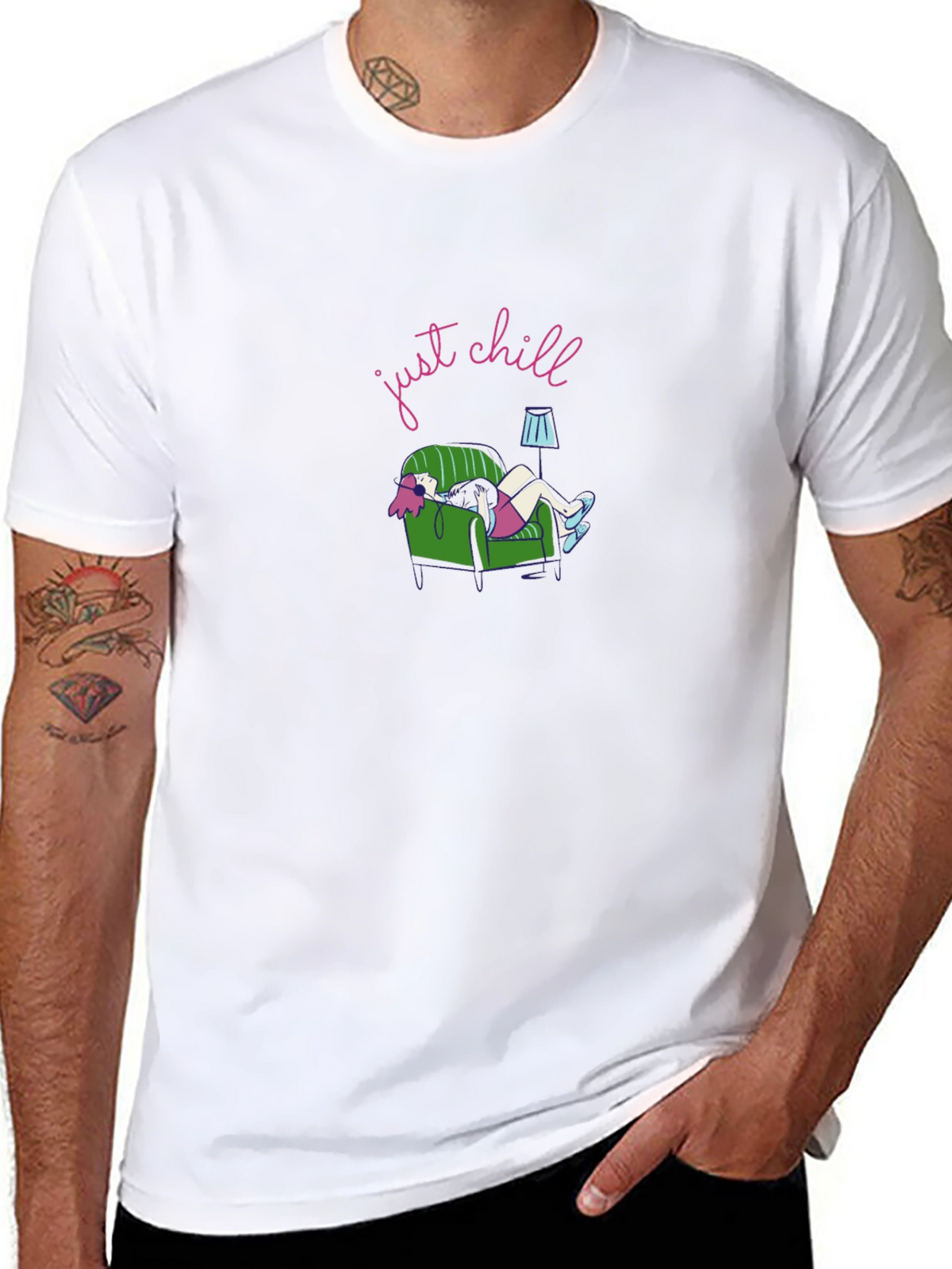 Just Chill Graphic Tee - Black Comfort