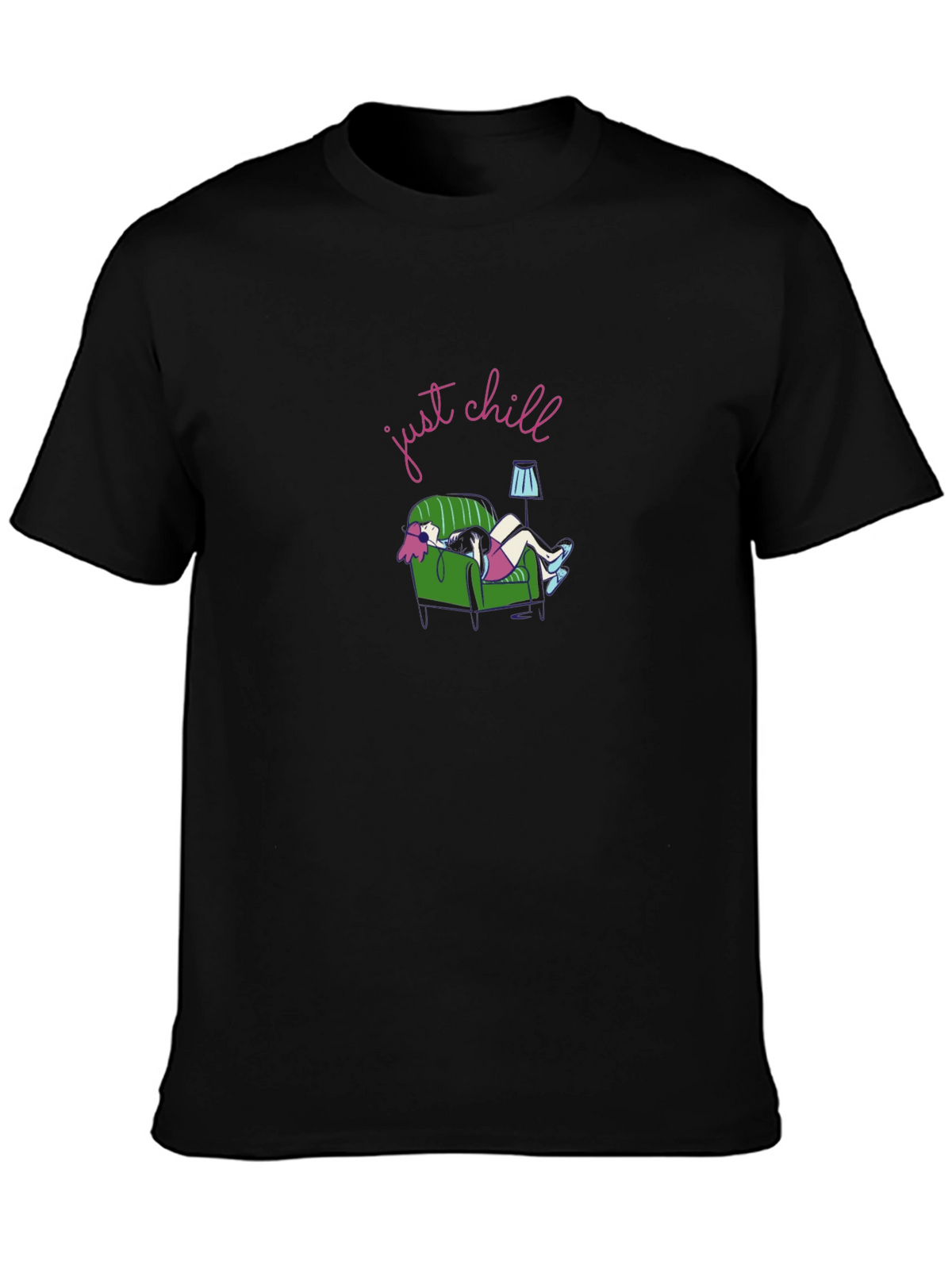 Just Chill Graphic Tee - Black Comfort