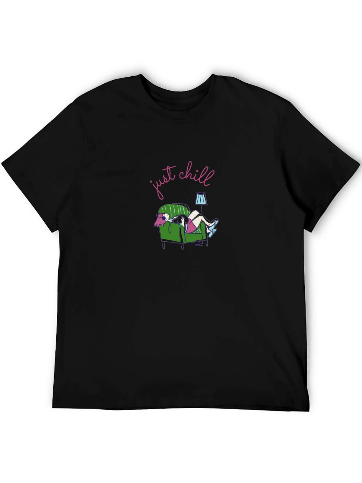 Just Chill Graphic Tee - Black Comfort