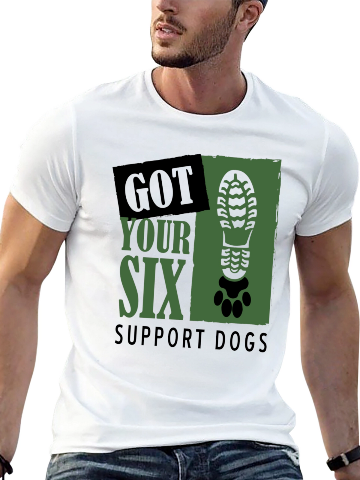 Got Your Six Support Dogs Graphic T-Shirt