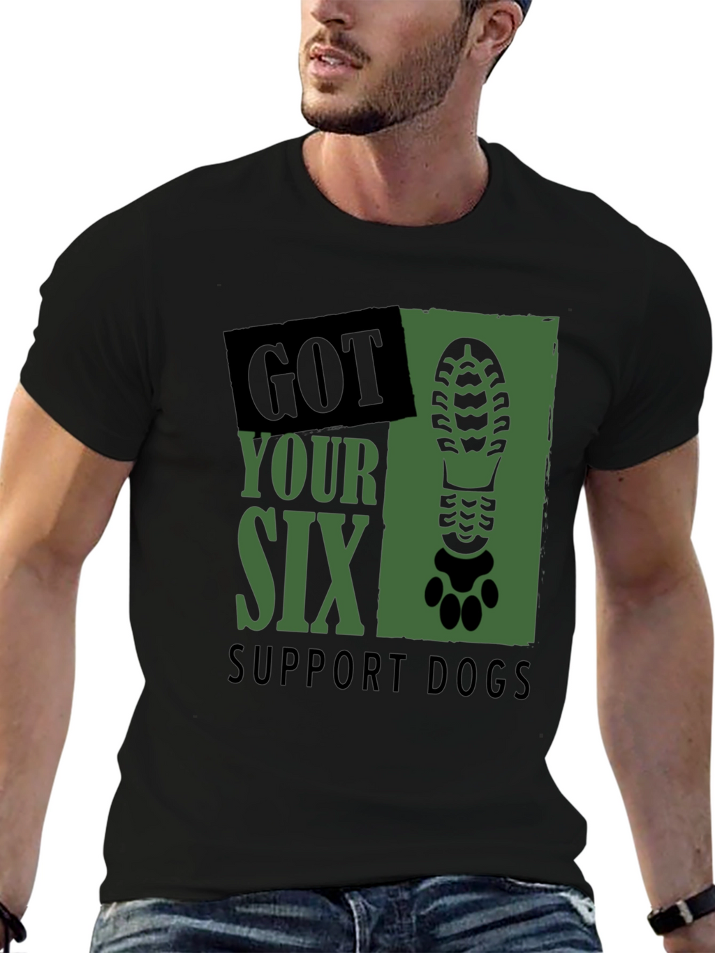 Got Your Six Support Dogs Graphic T-Shirt