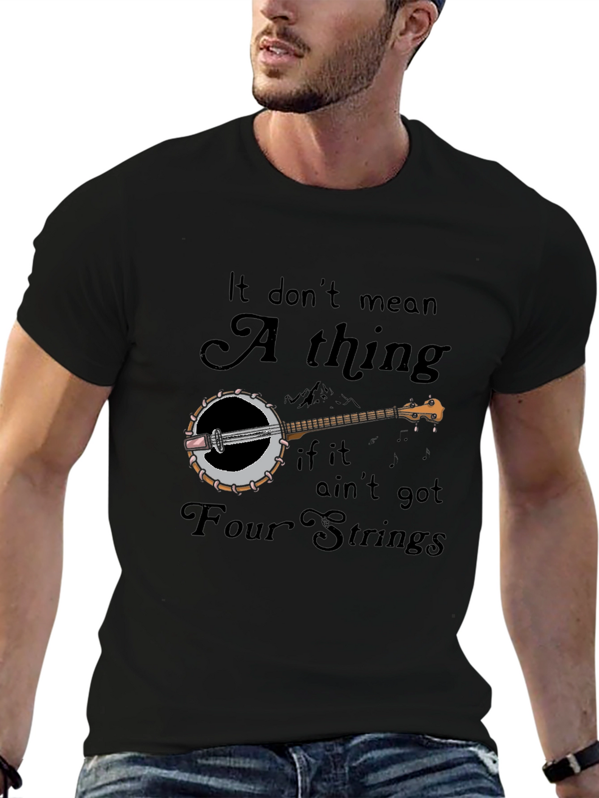 Four String Banjo Graphic T-Shirt