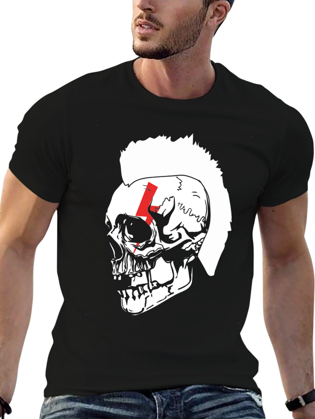 Skull Punk T-Shirt - Bold Graphic Tee