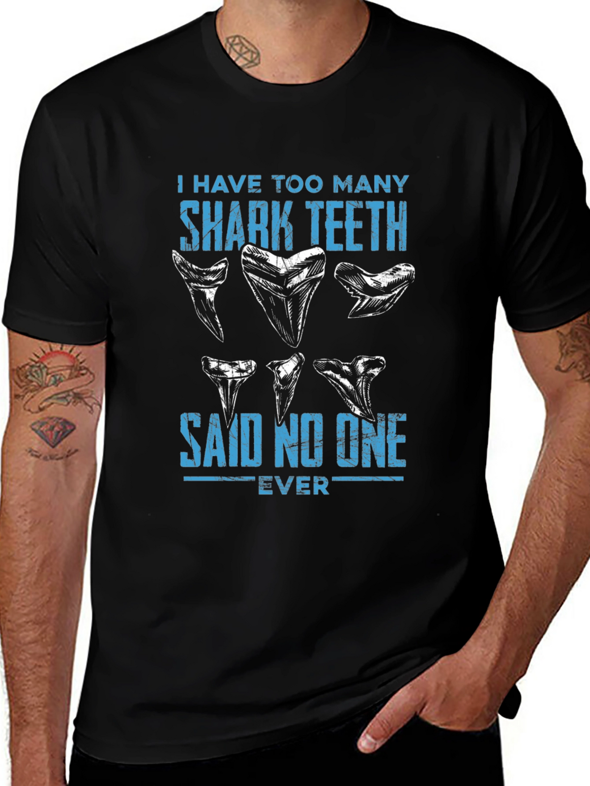 Shark Teeth T-Shirt - Novelty Graphic Tee