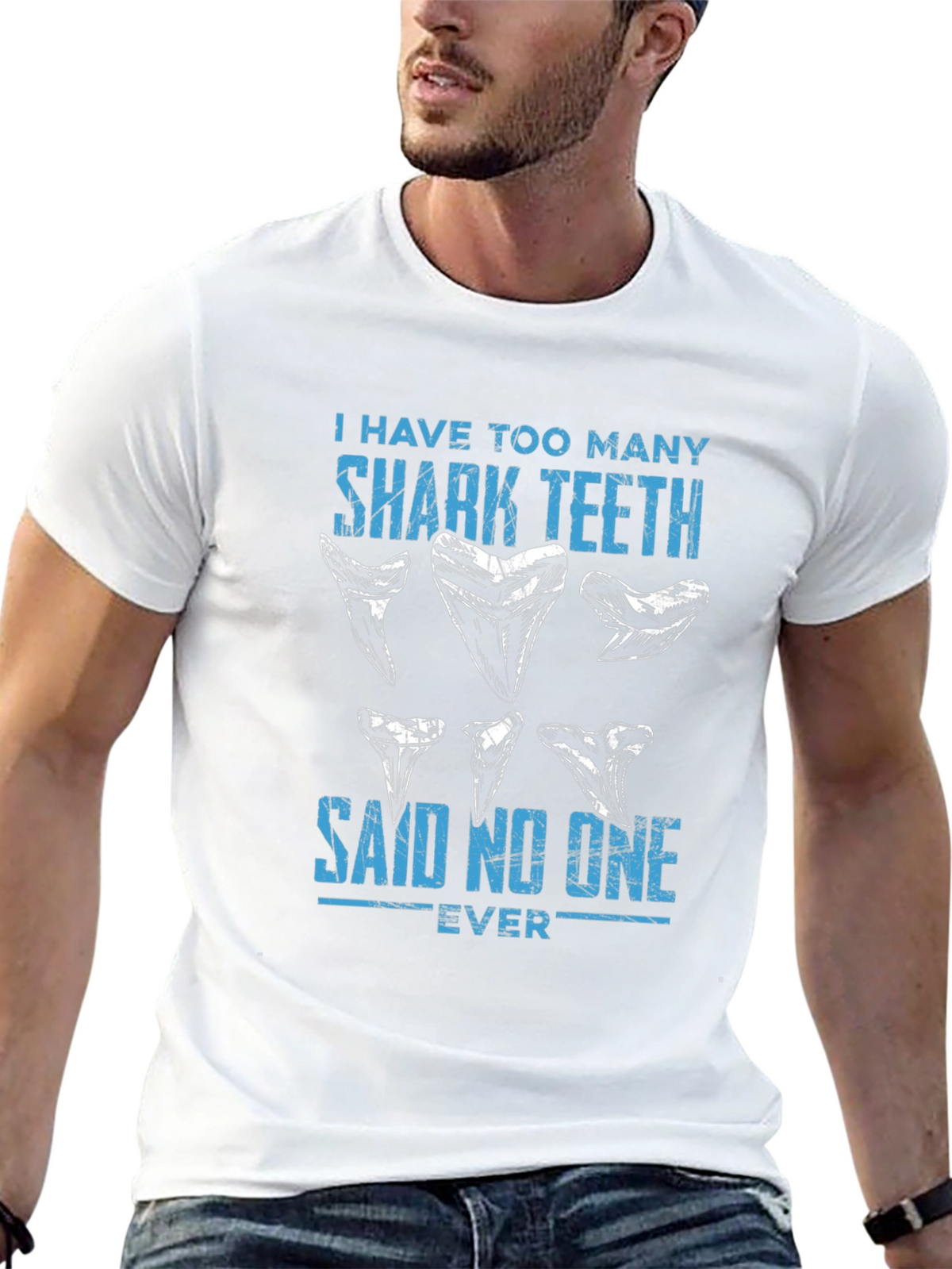 Shark Teeth T-Shirt - Novelty Graphic Tee