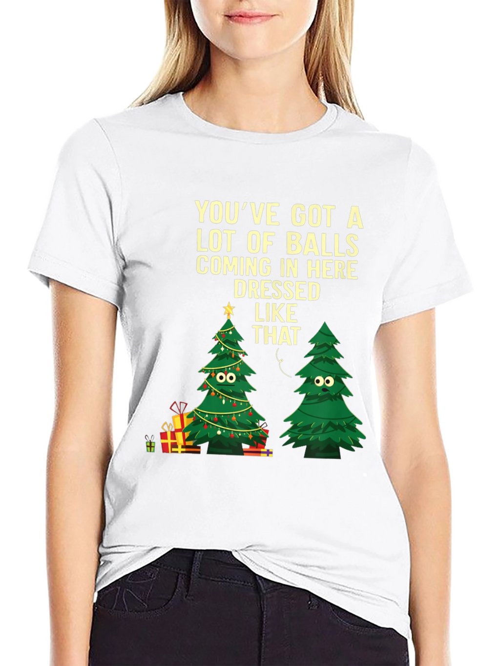 Humorous Christmas Tree Graphic Tee