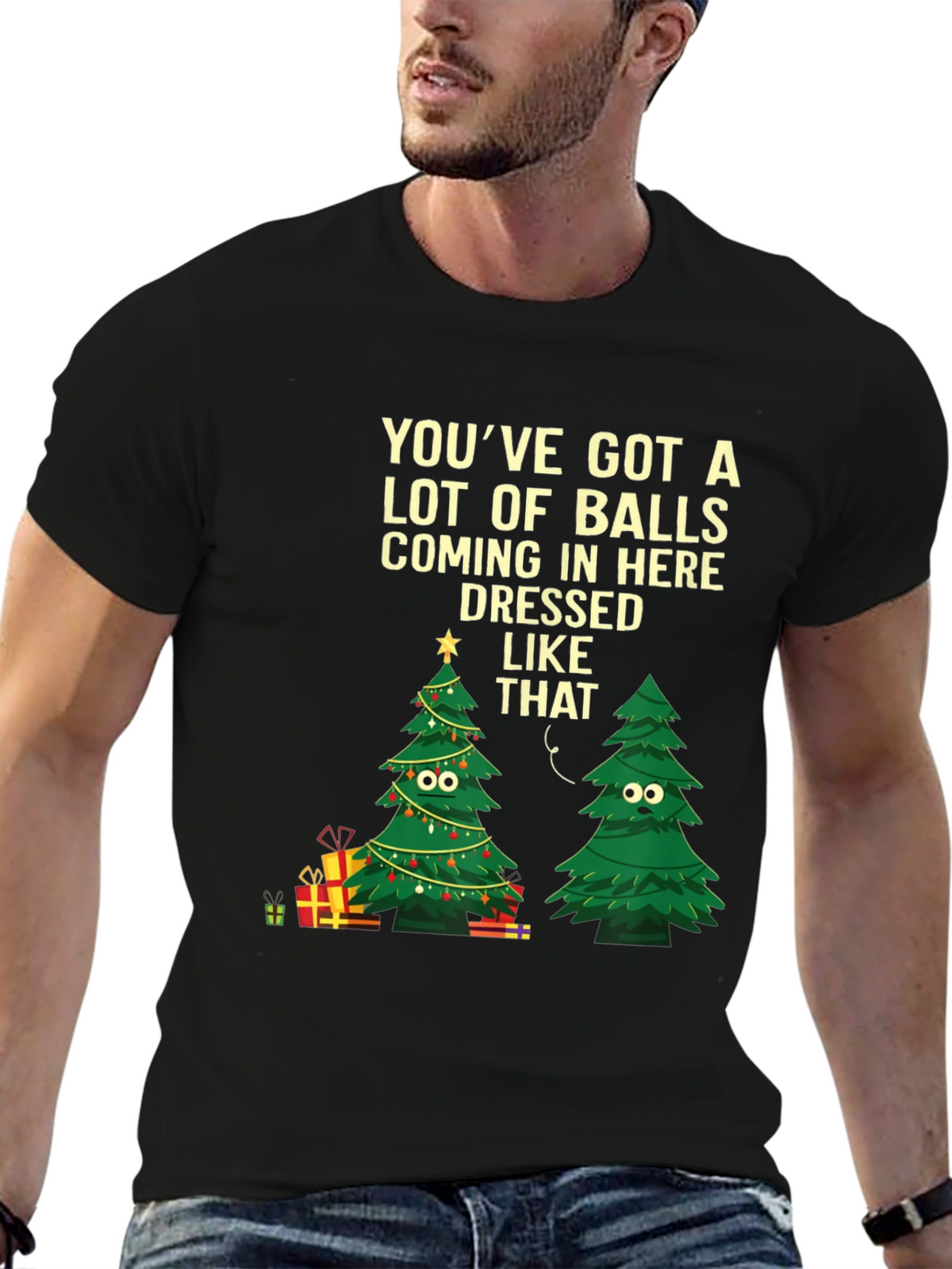 Humorous Christmas Tree Graphic Tee
