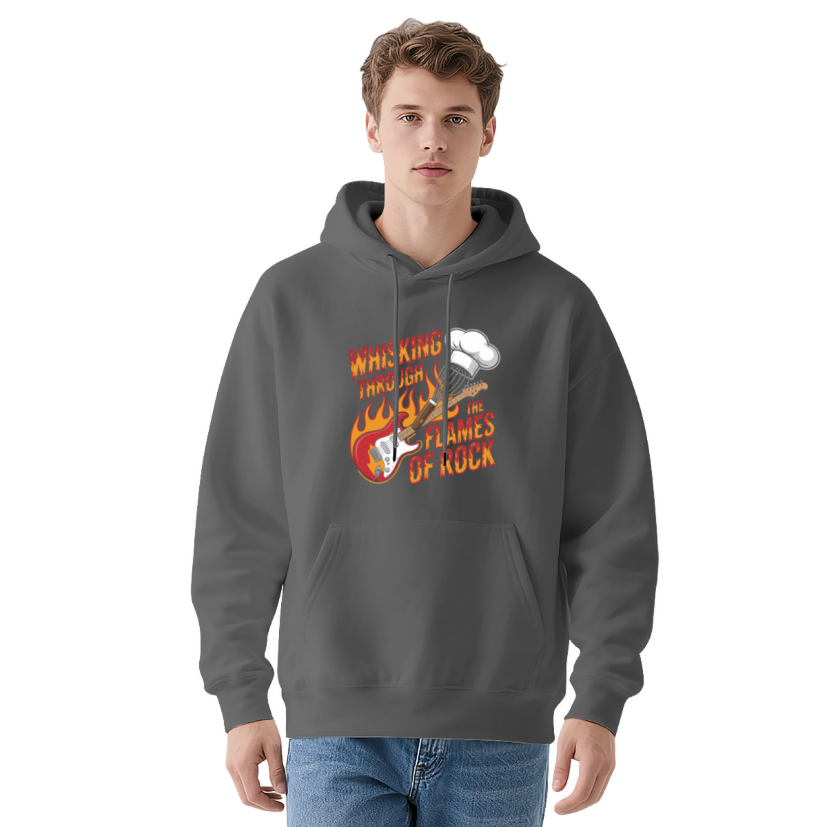 Rock Guitar Flames Hoodie