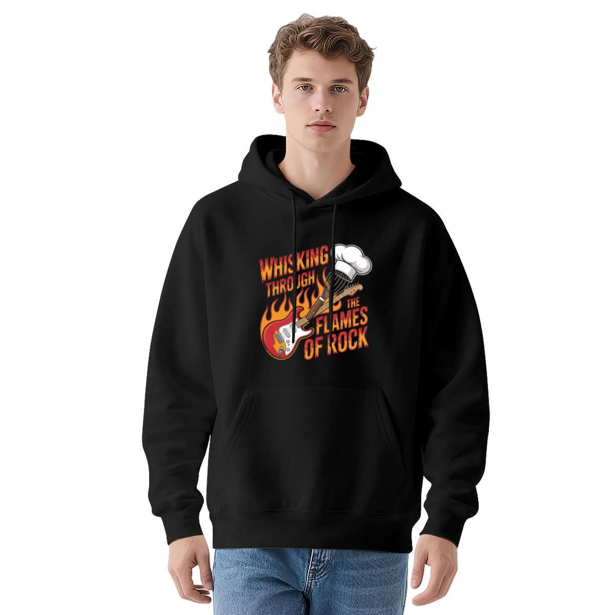 Rock Guitar Flames Hoodie